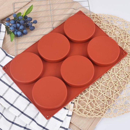 Ronde siliconen cakevorm, 2 verpakkingen 6-voudig 10 cm siliconen schijf zoals vorm voor cake, harsonderzetter, handgemaakte zeep — afbeelding 3