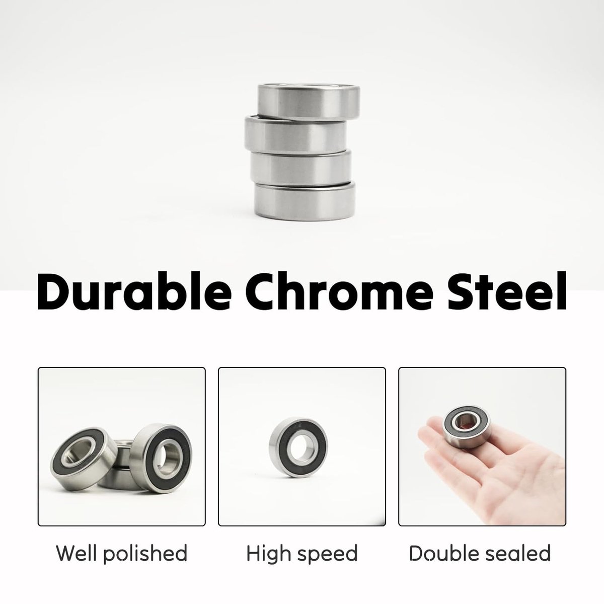 Lagers 6202-2rs, groefkogellagers 15 x 35 x 11 mm 6202 2rs dubbele beschermende chroomlegering voor doe-het-zelf, draaibanken, motoren, 3D-printers, freesmachines (6202-2RS 4ps)