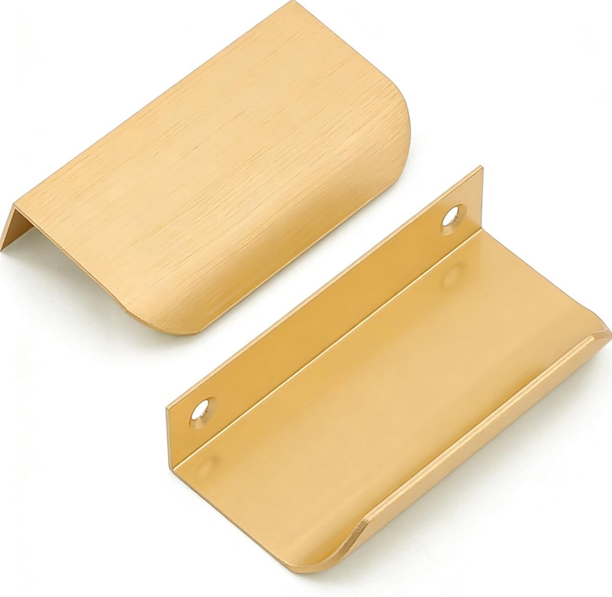 6 Stuks Keukengrepen in Goud met 64mm Gatafstand en 80mm Lengte - Verborgen Kastgrepen van Aluminiumlegering voor Moderne Keukeninrichting