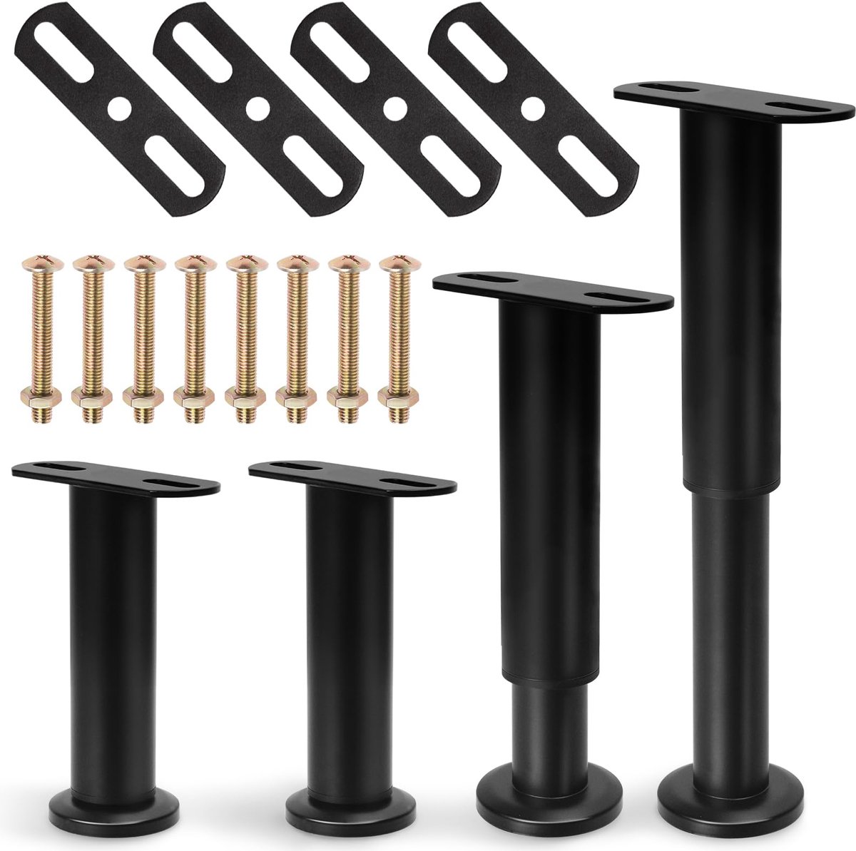 16 stuks verstelbare metalen bedframe steunpoten assortiment kit, metalen bed center lat, zware ondersteuning been bed ondersteuning benen voor kingsize bed, bank, tafel, meubelkast vervangende