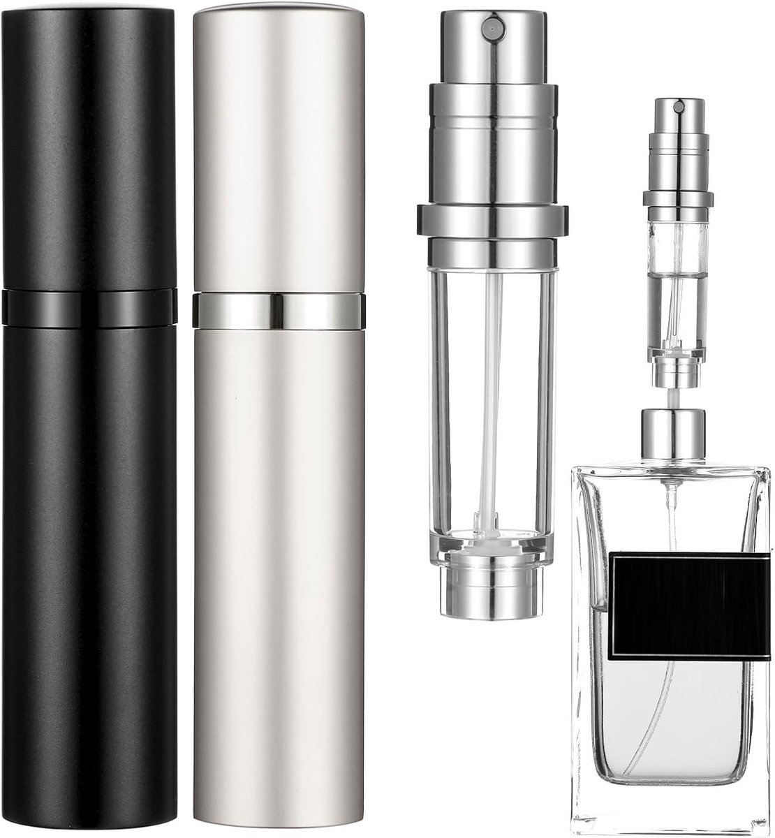 Navulbare parfumverstuivers 5 ml, mini spuitfles voor onderweg, draagbare parfumhouder, ideaal voor reizen en dagelijks gebruik