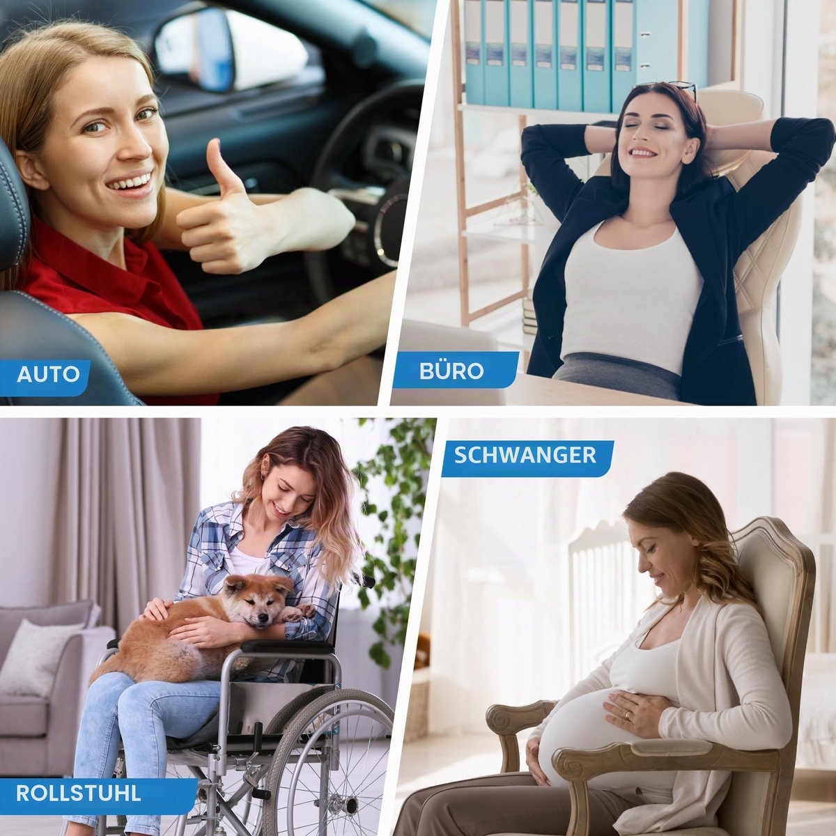 Support Pillow for Car, Memory Foam Lumbar Pillow for Lower Back Pain Relief - Back Cushion for Driving, Chair Support for Car-Office Chair, Wheelchair - Matte Gray