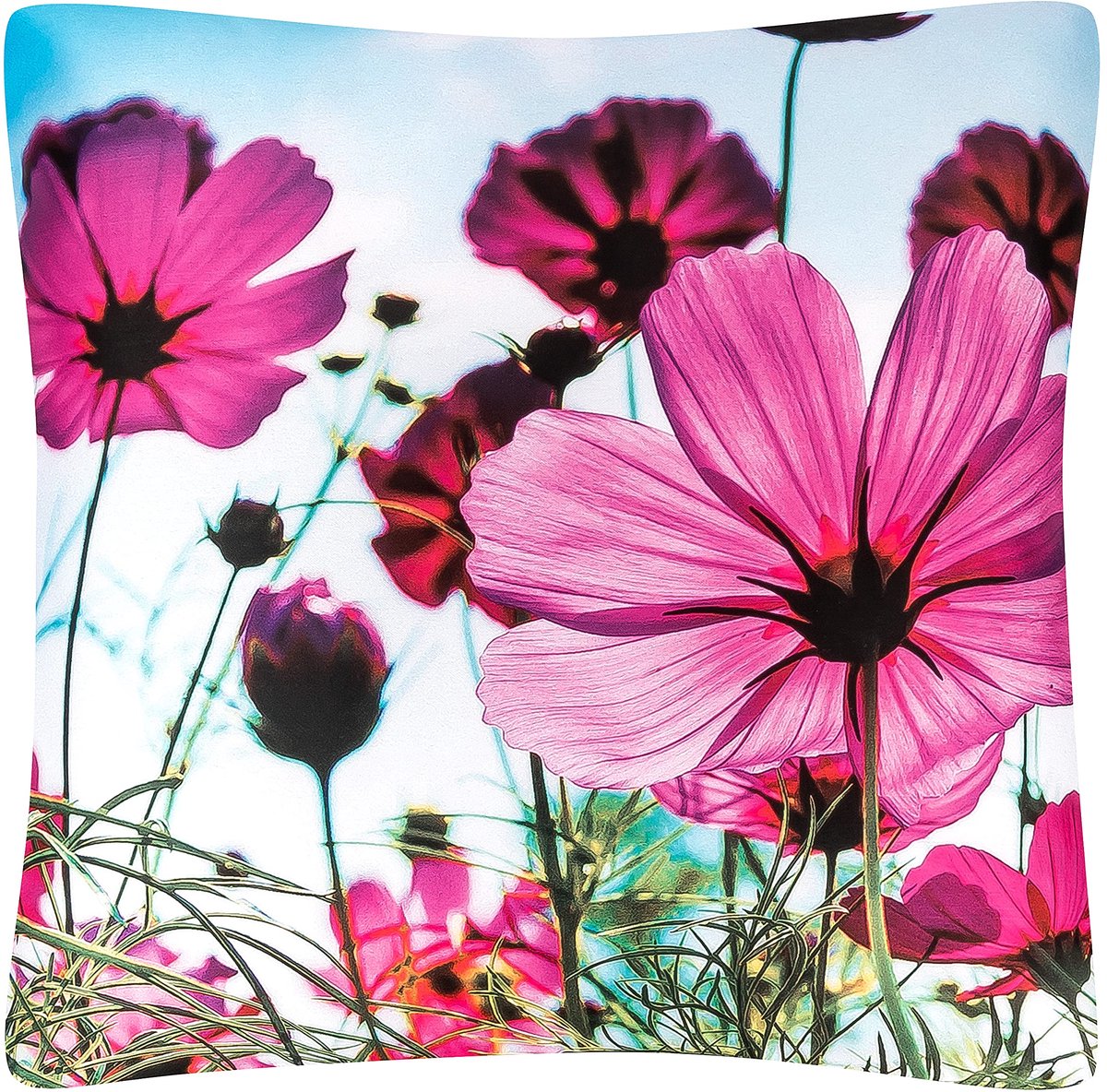 LILIENFELD Kussen Bloemenweide Art Motief Decoratief Kussen 40 x 40 cm Sofa Kussen Deco Huis Woonkamer Kussenhoes met Vulling Aan beide zijden bedrukt