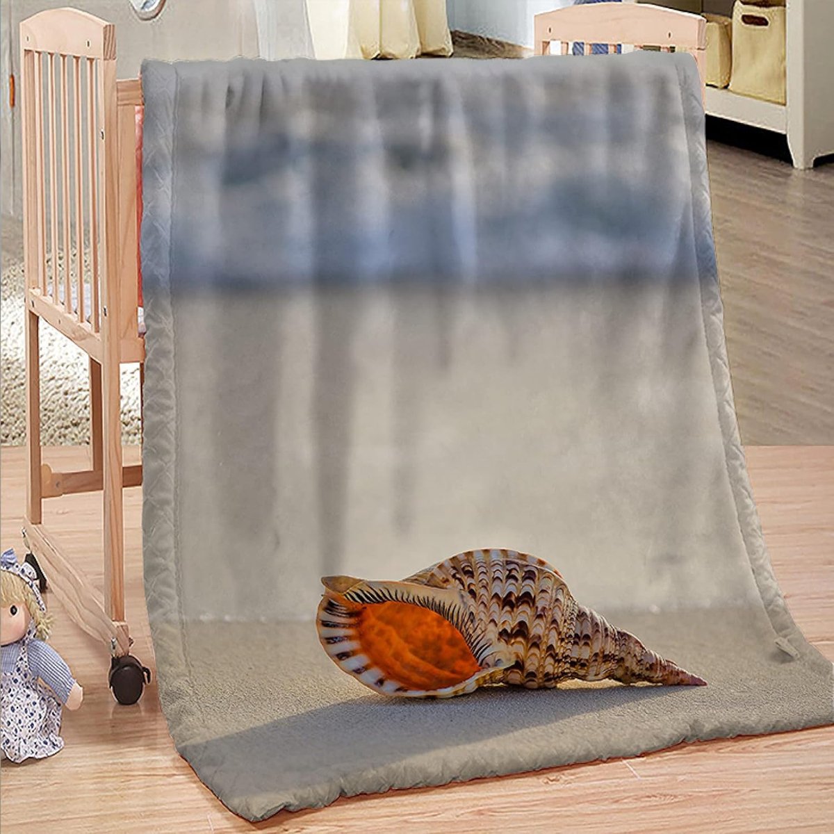 deken Queen Size - veelzijdige deken voor bed pluizige zachte grote plaid picknick deken grijs kust 100% microfiber 220x240cm