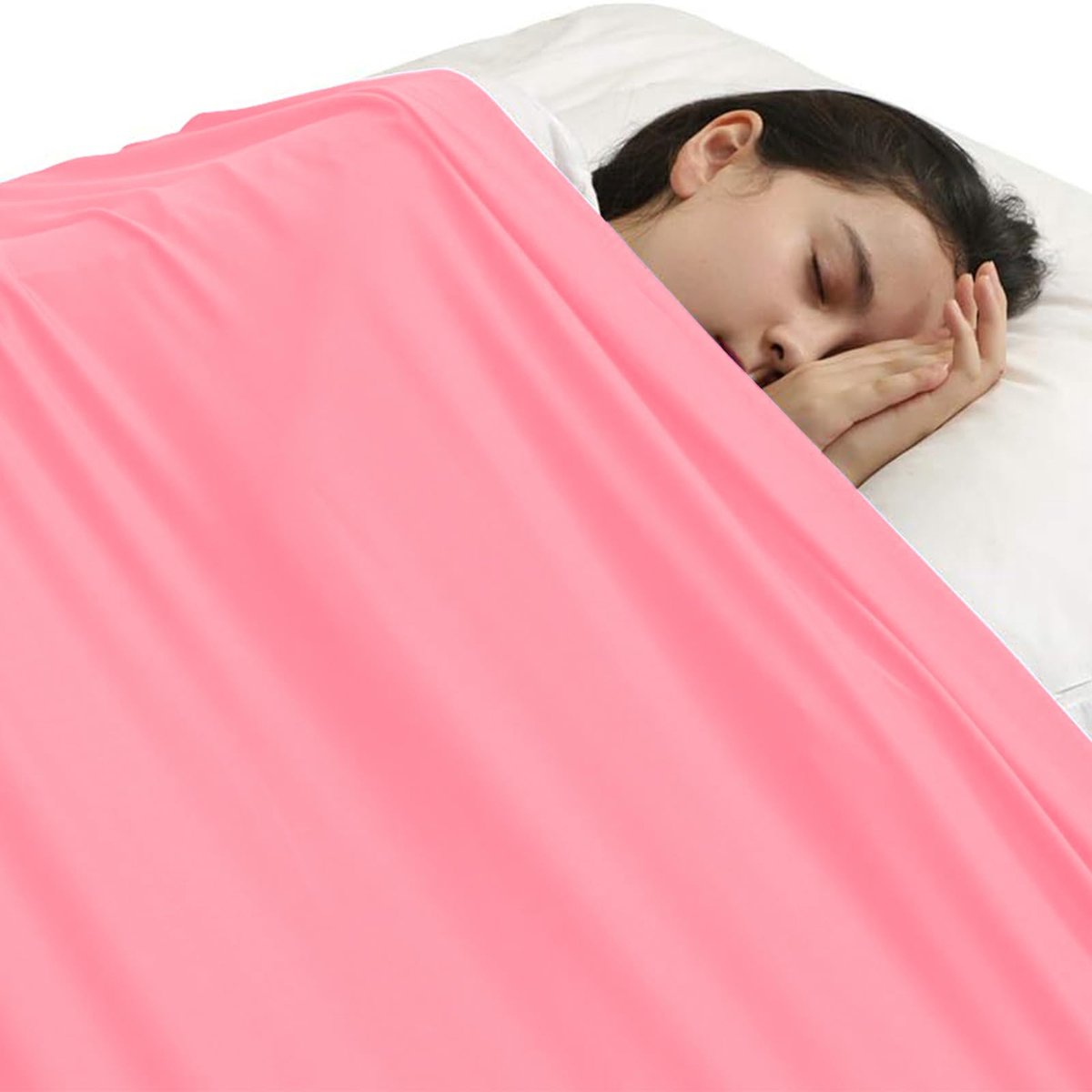 compressielaken voor kinderen, laken van lycra-elastaan, ademende sensorische deken om stress te verlichten voor kinderen met autisme, angst (roze, eenpersoons/98 x 147 cm)