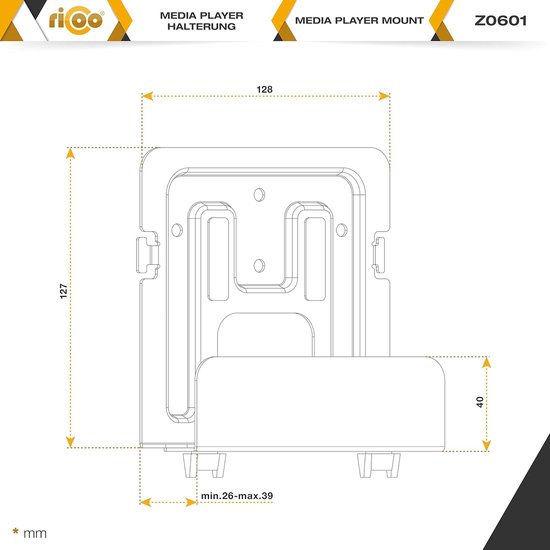 IP TV set top boxen muurbeugel Z0601 ophangbeugel voor Smart TV streaming televisie internet televisie box zwart — afbeelding 5