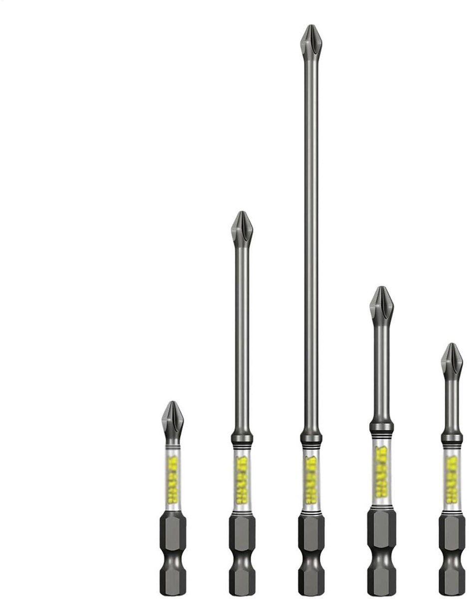 LISM-Vijfdelige antislip magnetische boorset | Elektrische schroevendraaier- en boorbitset Geschikt voor thuiswerkplaatsen, garagebouw, houtbewerking en metaalbewerking.