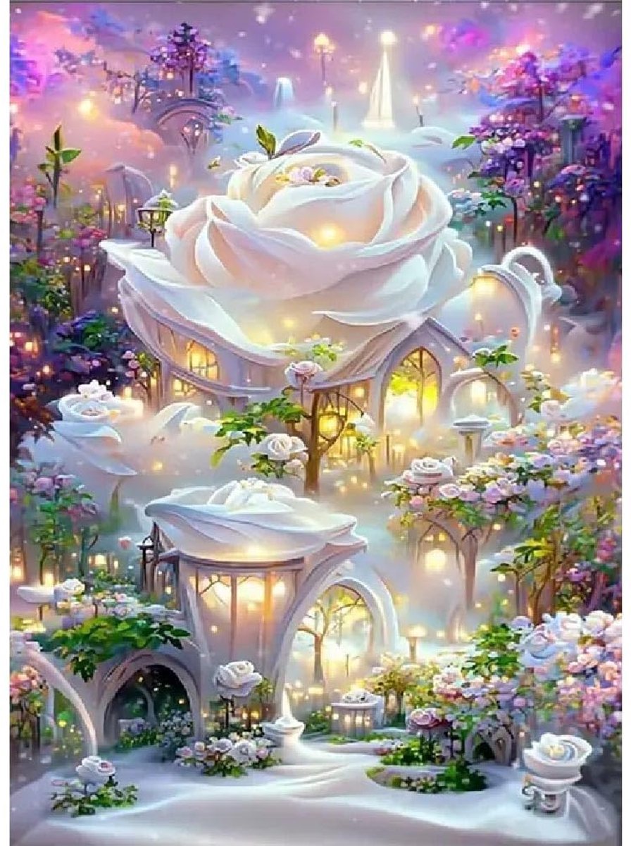 Diamond Painting 5D Diamond Painting Foto's voor volwassenen en beginners, doe-het-zelf mozaïek maken, set 30 x 40 cm, landschap, diamond painting voor huis, wanddecoratie
