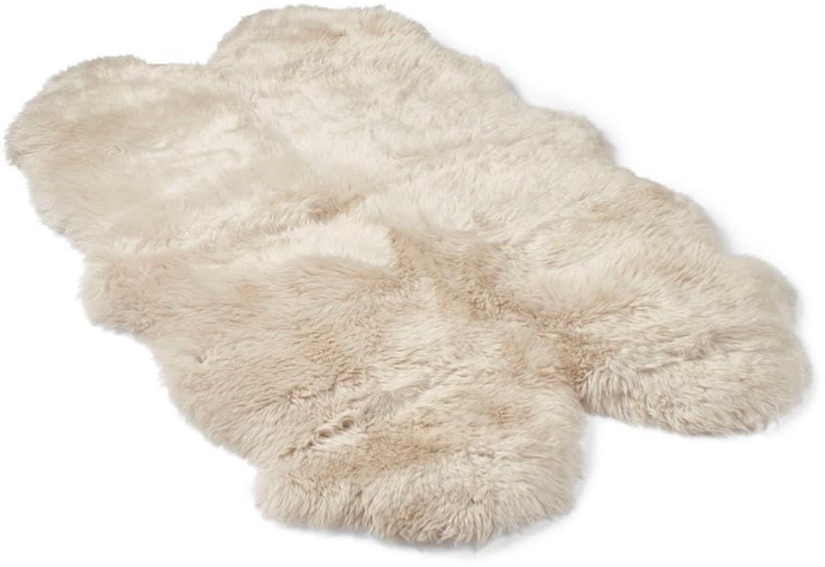 SHEEP Lamsvacht tapijt 170x110 cm | echt lamsvel kan op de bank of bed worden gebruikt | grote lamsvacht is ademend en warmteregulerend | kleur: Beige