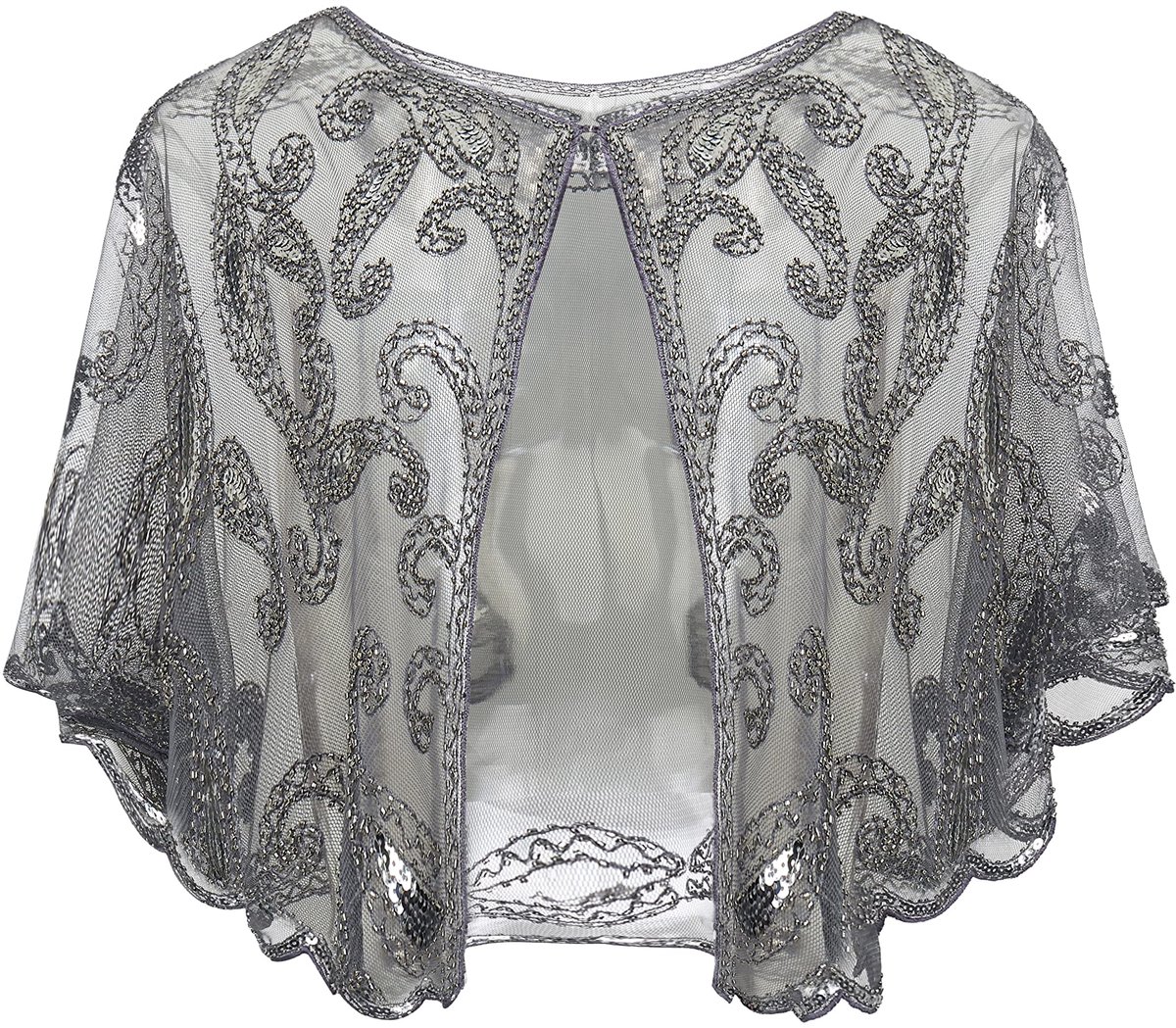 damessjaal, jaren 1920, met pailletten, art deco, vintage, sjaal, omslagdoek
