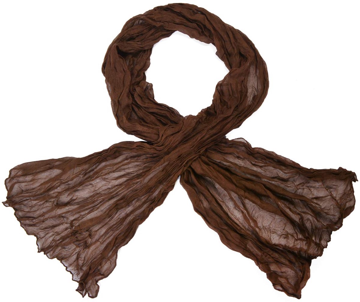 Loop sjaal, crinkle, halsdoek, effen kleur, 70 x 180 cm