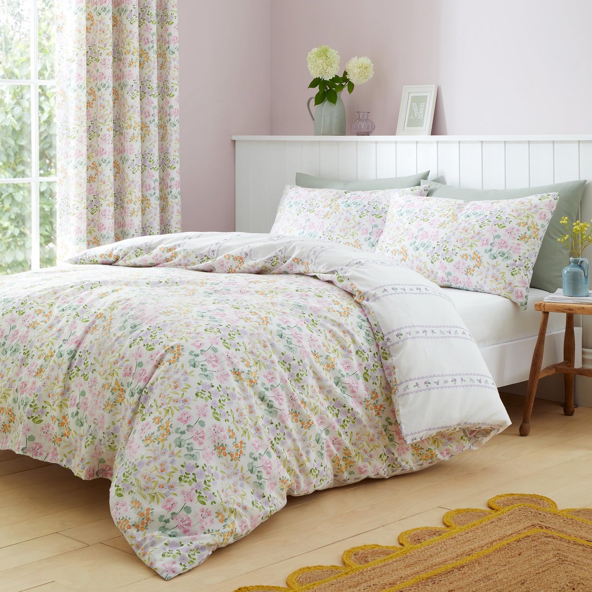 Sprei (230cm x 200cm) - Soft Touch - Microvezel - Damast Sprei in Groen - Perzische Boheemse Gewatteerde Spreien - Exotische Bloemen Deken/Bed Cover voor Bed