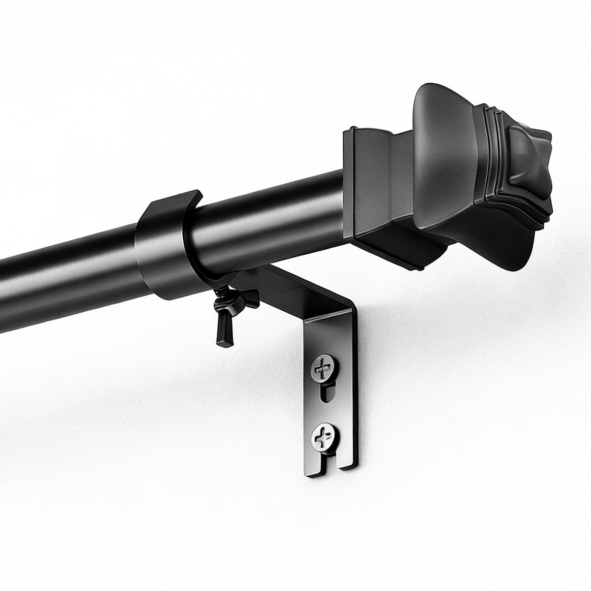 Gordijnstangen voor ramen, 81-159 cm metalen uitschuifbare gordijnroede, Φ19,5 mm robuust gordijnroede-set met beugels voor slaapkamer, woonkamer, zwart