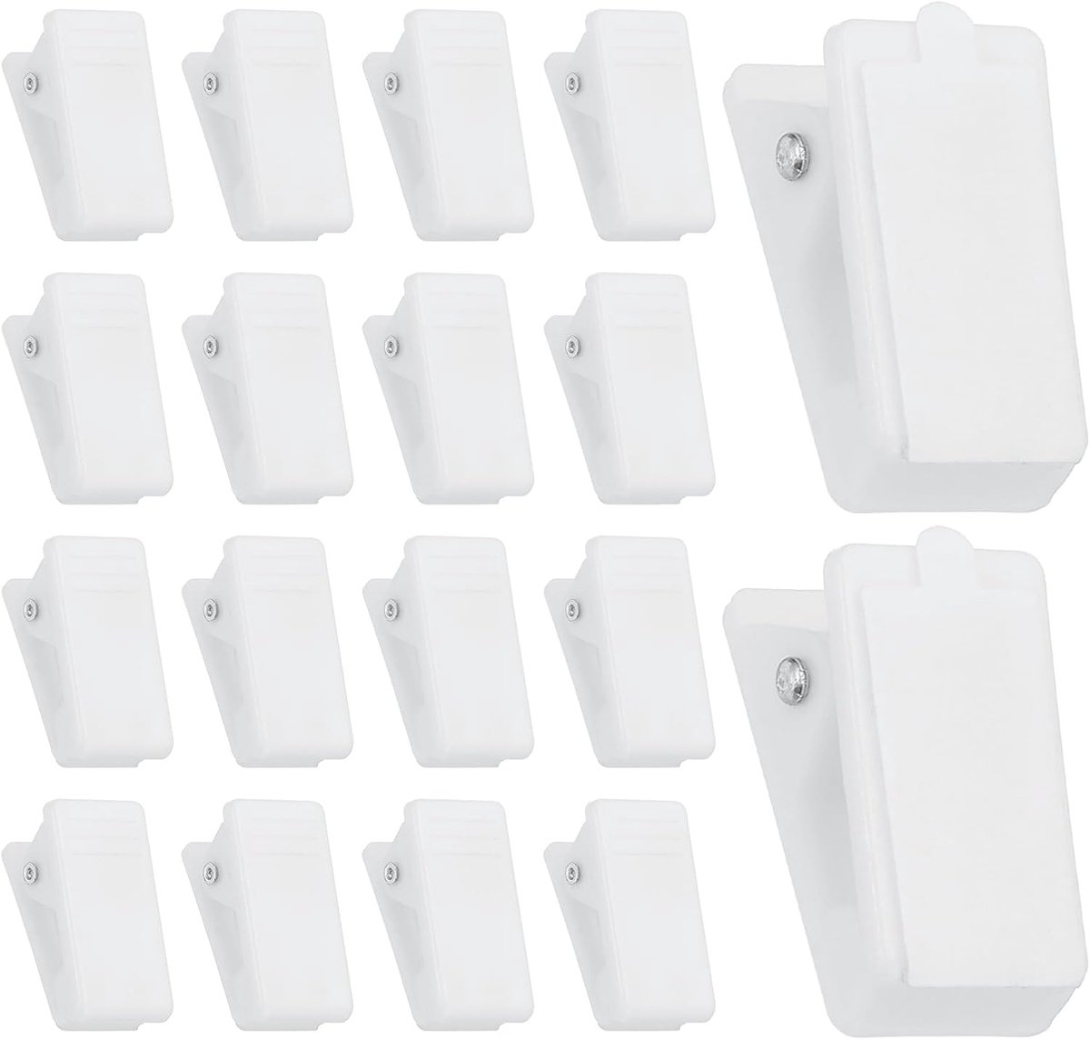 20 Stuks Mini Rechthoekige Plastic Wandophangclips Wandophang Papier Poster Foto Ophangclips voor Kantoor Thuis Wit