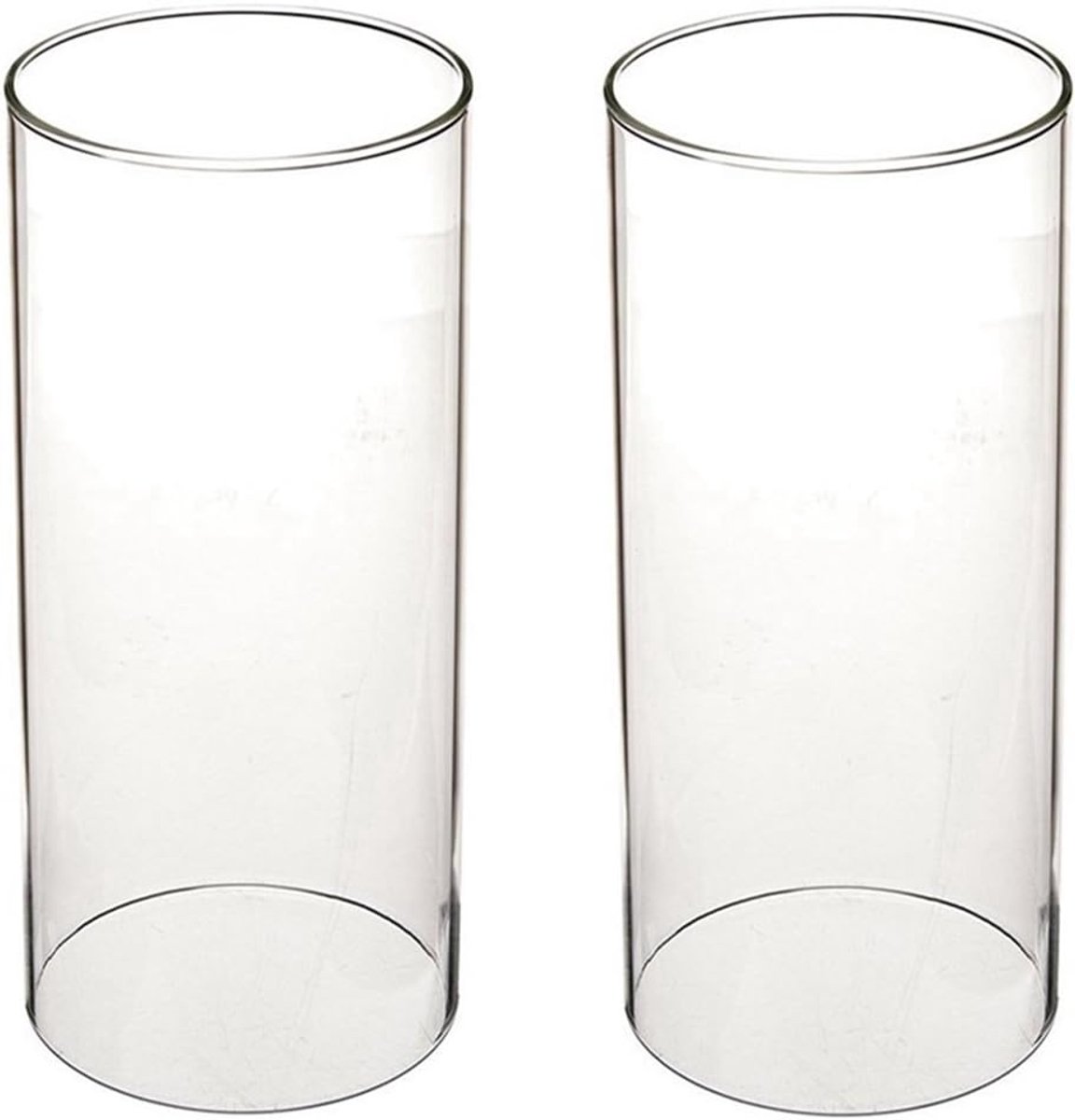 Glazen cilinder zonder bodem voor kaarsen, orkaankaarsenhouder van glas, grote open buis, van borosilicaatglas, diameter 7,5 cm/8,5 cm/9,5 cm (Ø 9,5 cm, H 20,3 cm)