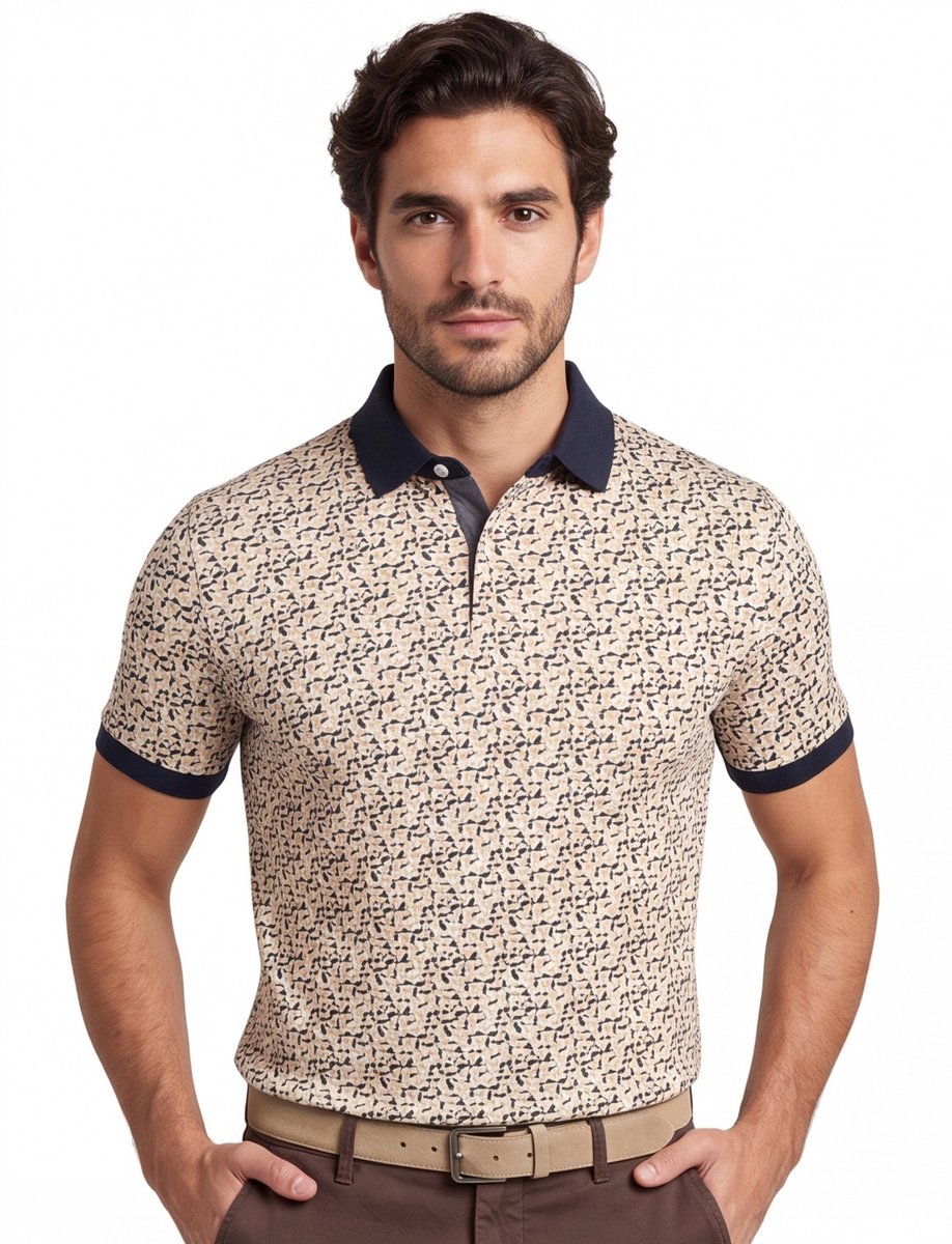 Baileys poloshirt korte mouw beige