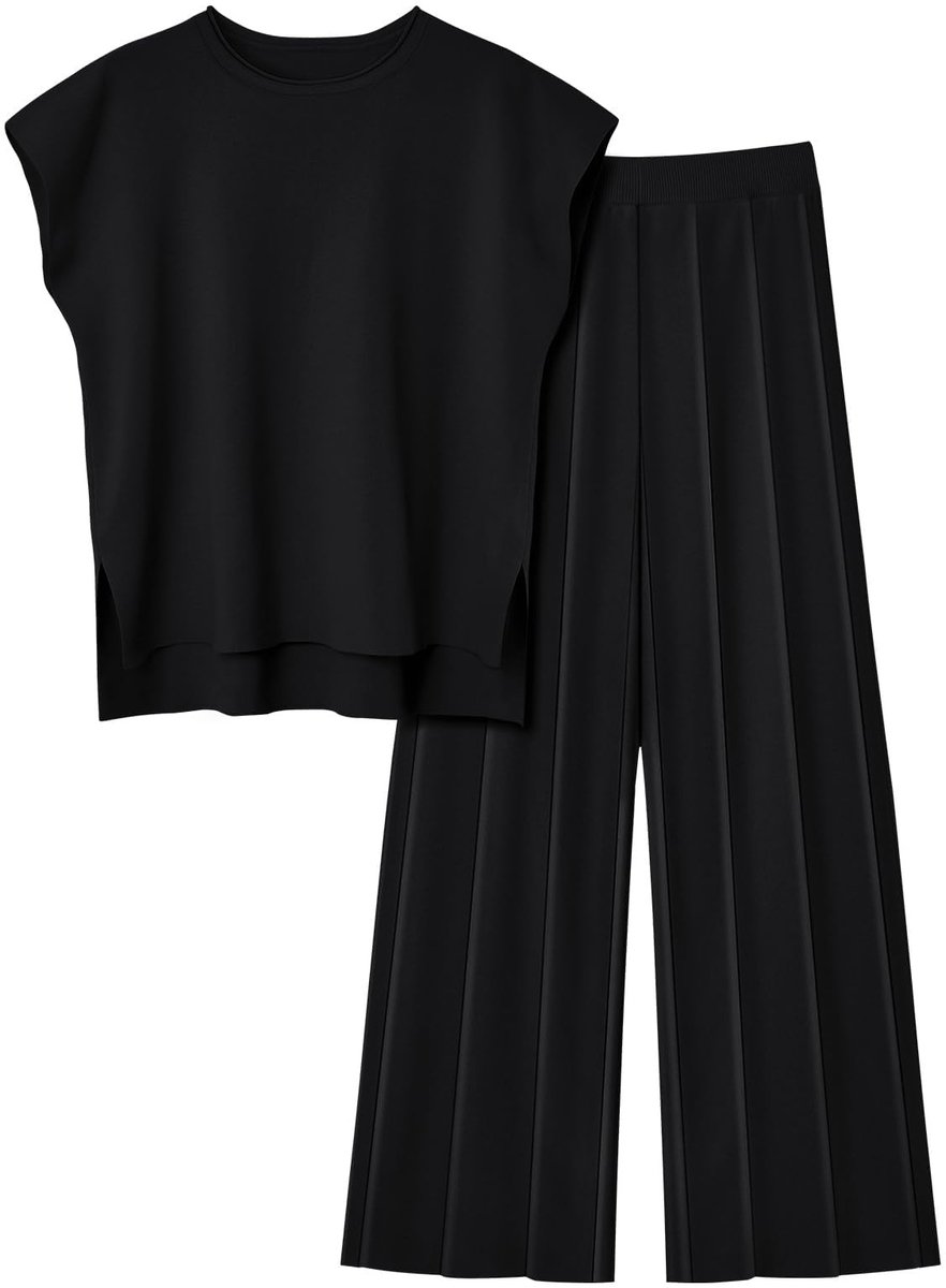 Dailygoods- Joggingpak Dames - Tweedelige Set - Zachte Gebreide Stof - Hoge Taille - Wijde Pijpen - Comfortabele Loungewear
