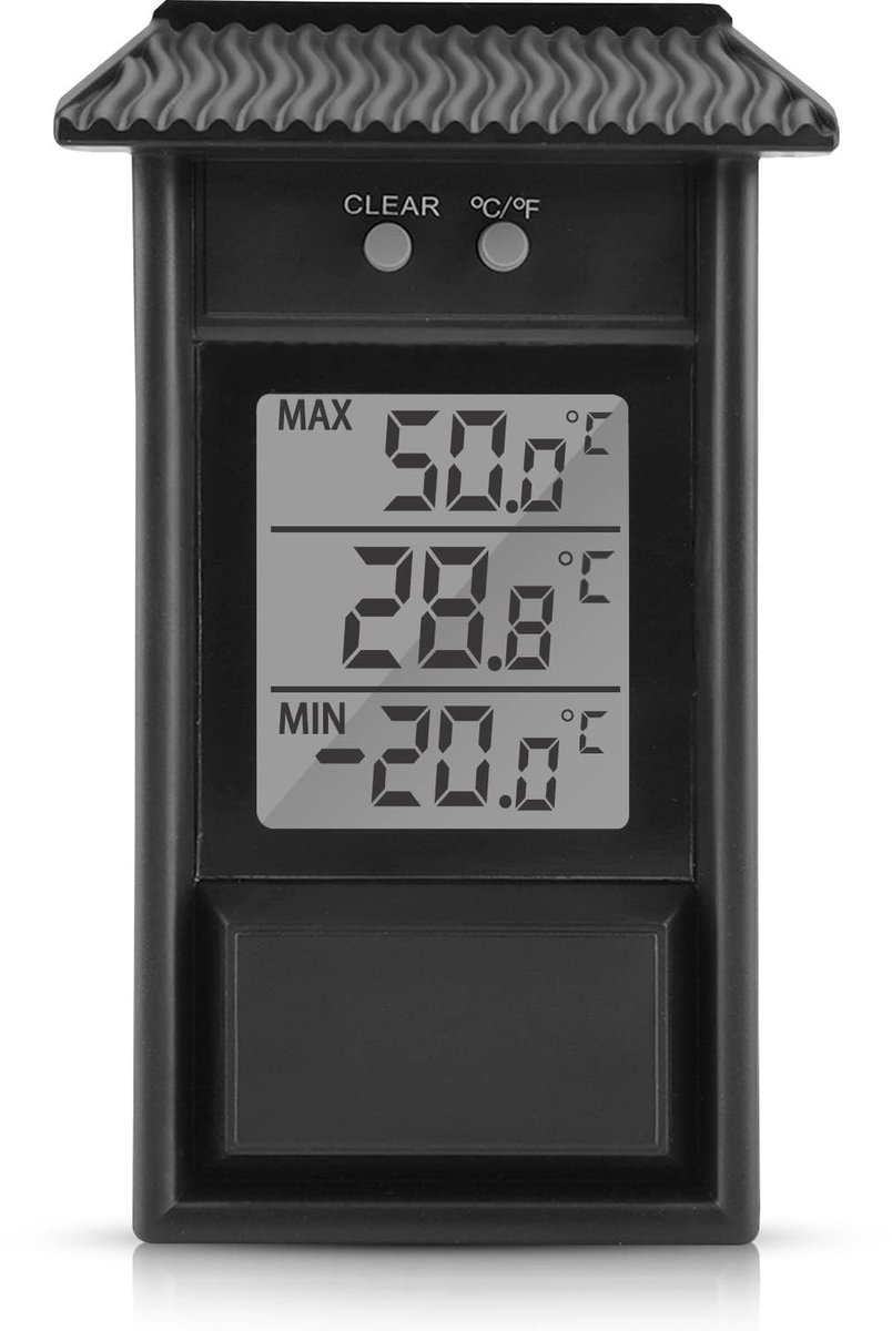 Dailygoods - Digitale Thermometer voor Binnen en Buiten - Waterbestendig met Max/Min Functie