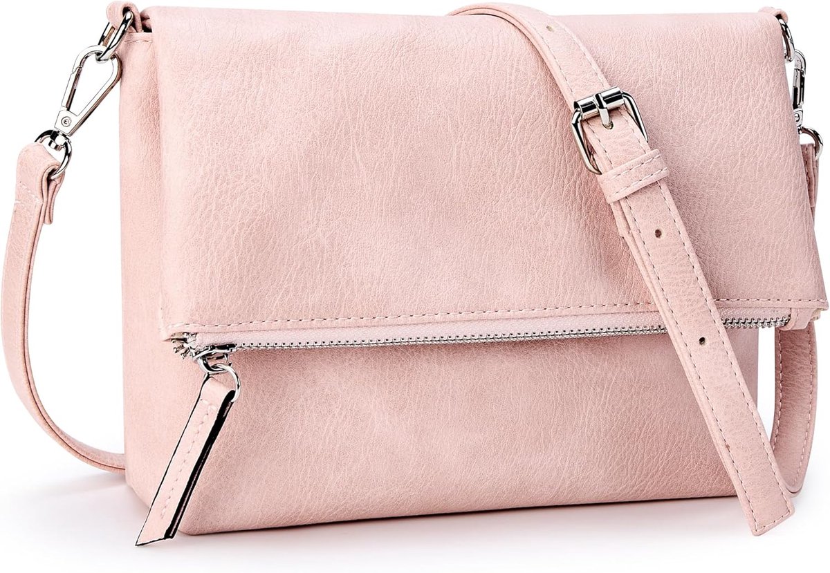 Kleine schoudertas voor dames, veganistisch PU-leer, handtas, crossbody schoudertas, diefstalbescherming, meerdere vakken met verstelbare afneembare schouderriem