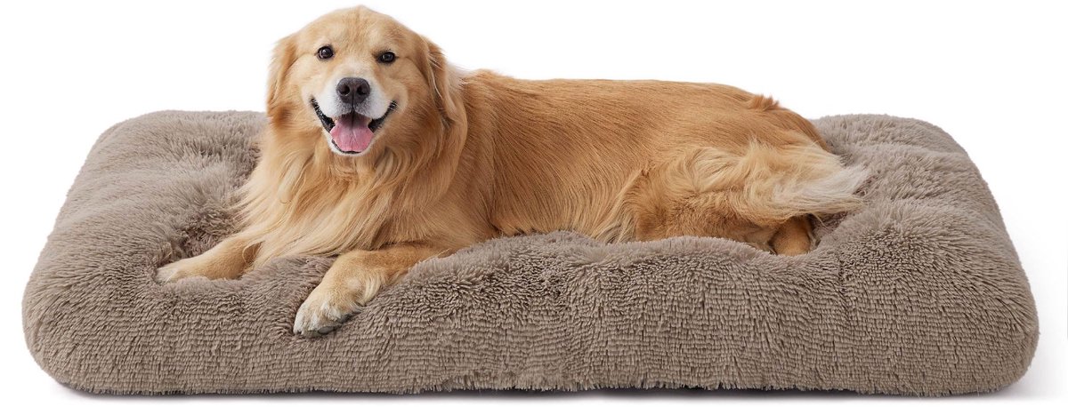 Benchmatras voor Extra Grote Honden - XXL Zachte Wasbare Matras met Antislip Onderkant, XL Thermisch Kussen voor Grote Honden, Kameel, 119 x 74 cm