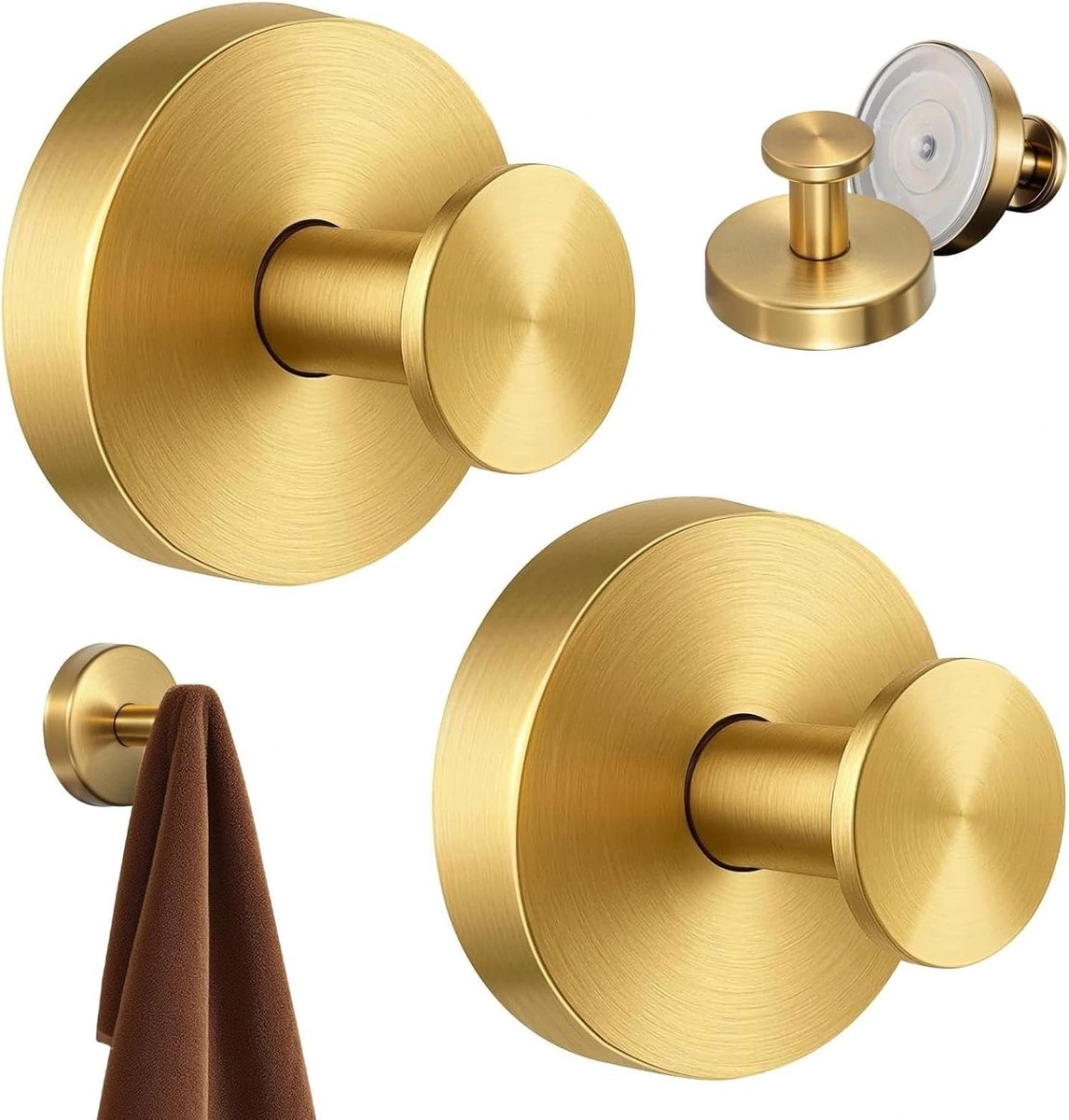 Verwijderbare zuignap haken, 2 stuks, zonder boren, ideaal voor handdoeken, badjassen en keukenaccessoires, geschikt voor gladde oppervlakken zoals glas en tegels
