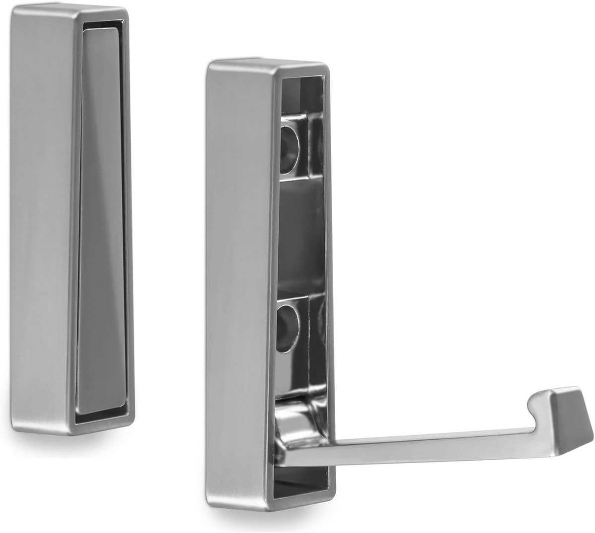2 stuks SOTECH uitklapbare haken Bari chroom mat bolvormig design 80 x 20 x 15 mm incl. bevestigingsschroeven