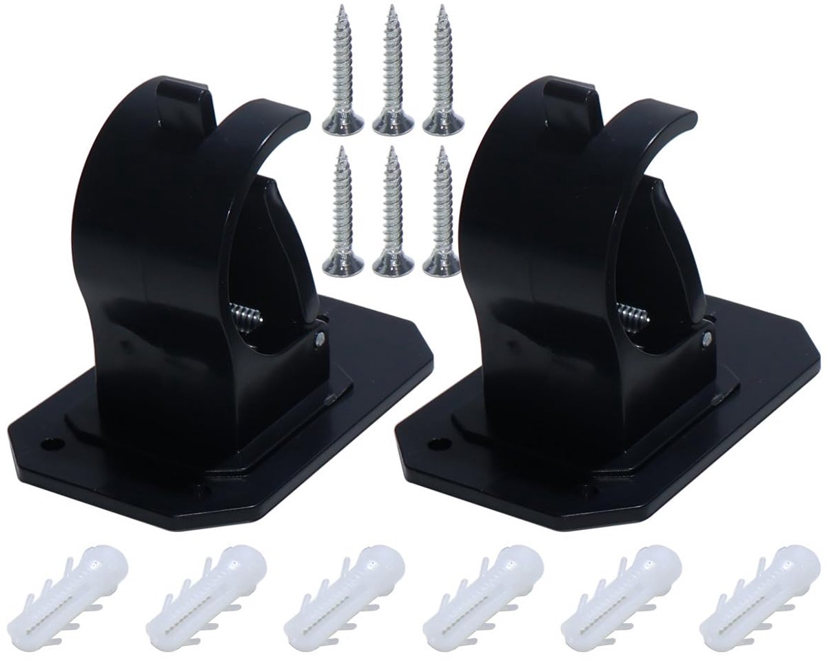 2 set universele zware gordijnroede beugels, geen boor gordijnroede beugels, voor muur, badkamer, keuken