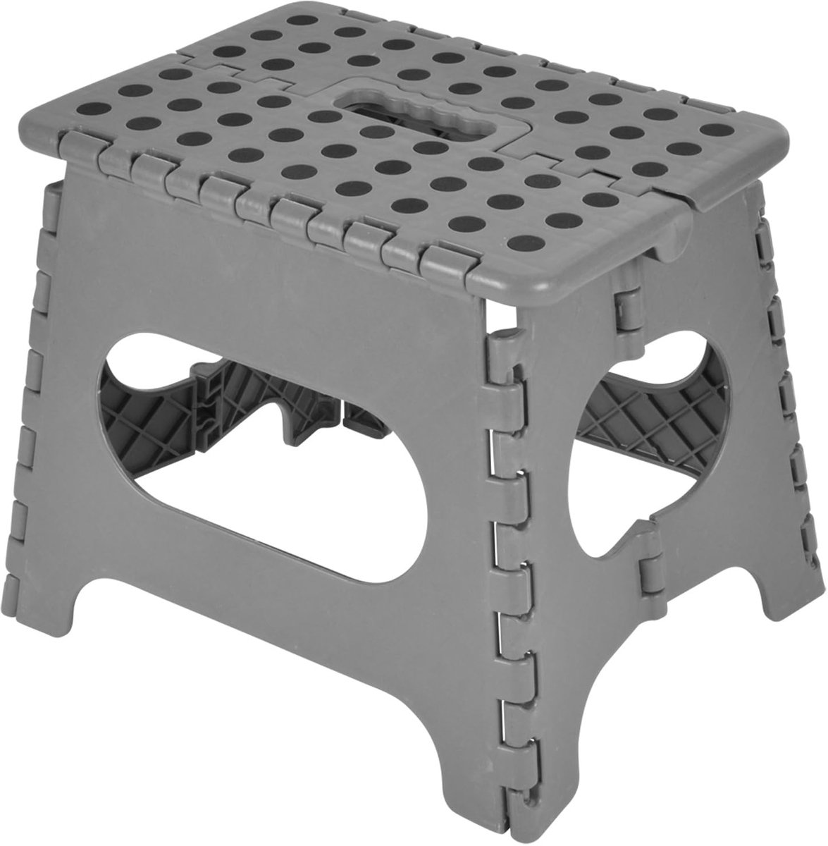 Opstapkruk van kunststof, opvouwbaar, 31 x 22 x 27 cm, weerstand 150 kg, antraciet