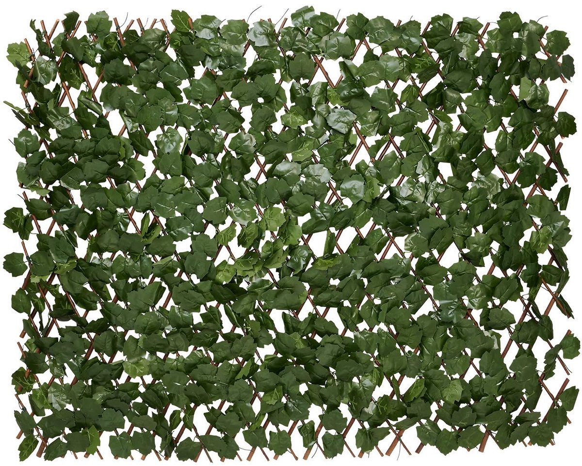 Kunsthaag – Uitschuifbaar – 180 x 90 cm – Kunstklimop – Kunstplanten Voor Buiten En Binnen – Namaak Plant – Kunst Klimop – Uittrekbaar – Tuinscherm – Balkonscherm