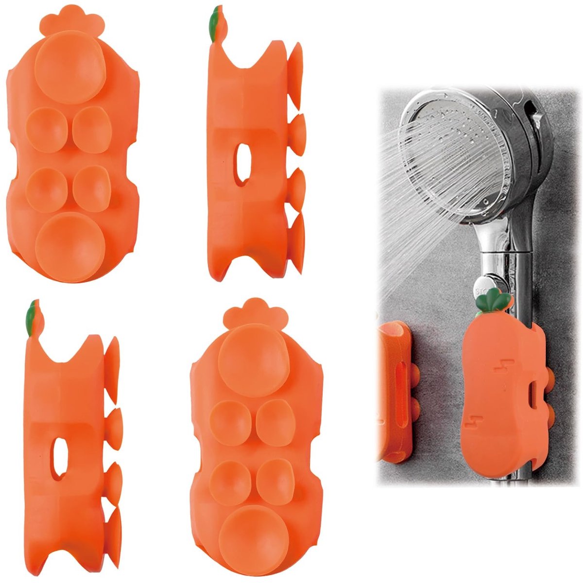 Dailygoods- Douchekop Houder Waterdicht - Douchekophouder Zonder Boren - Douchekophouder Zuignap - Verwijderbare Douchekop Houder - Geschikt Voor Glad Oppervlak - Siliconen Materiaal - Doucheclip