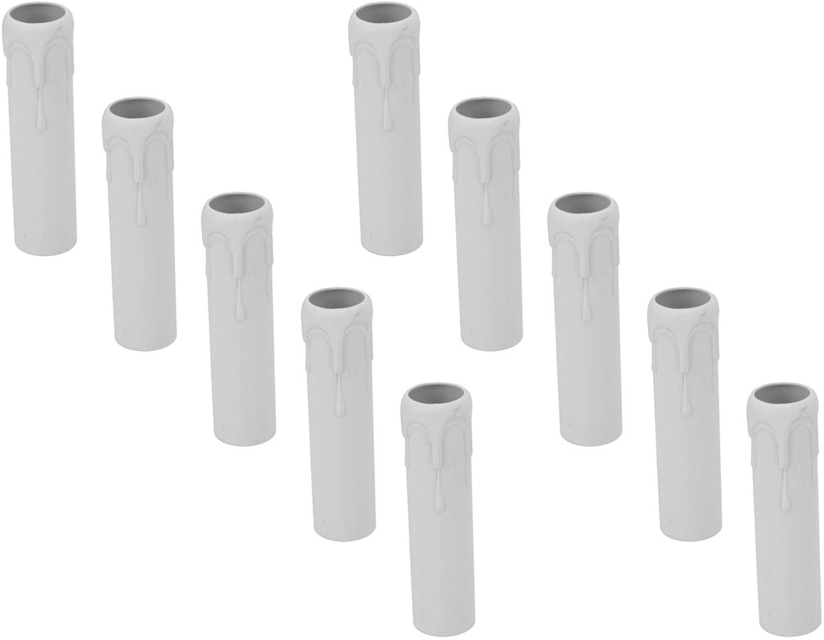 Dailygoods- Kaarsenhouder - Vervangbare Kaarsenhoes - E14 Fitting - Kunststof - 10 Stuks - Hoogte 102mm - Kaarsenbedekking