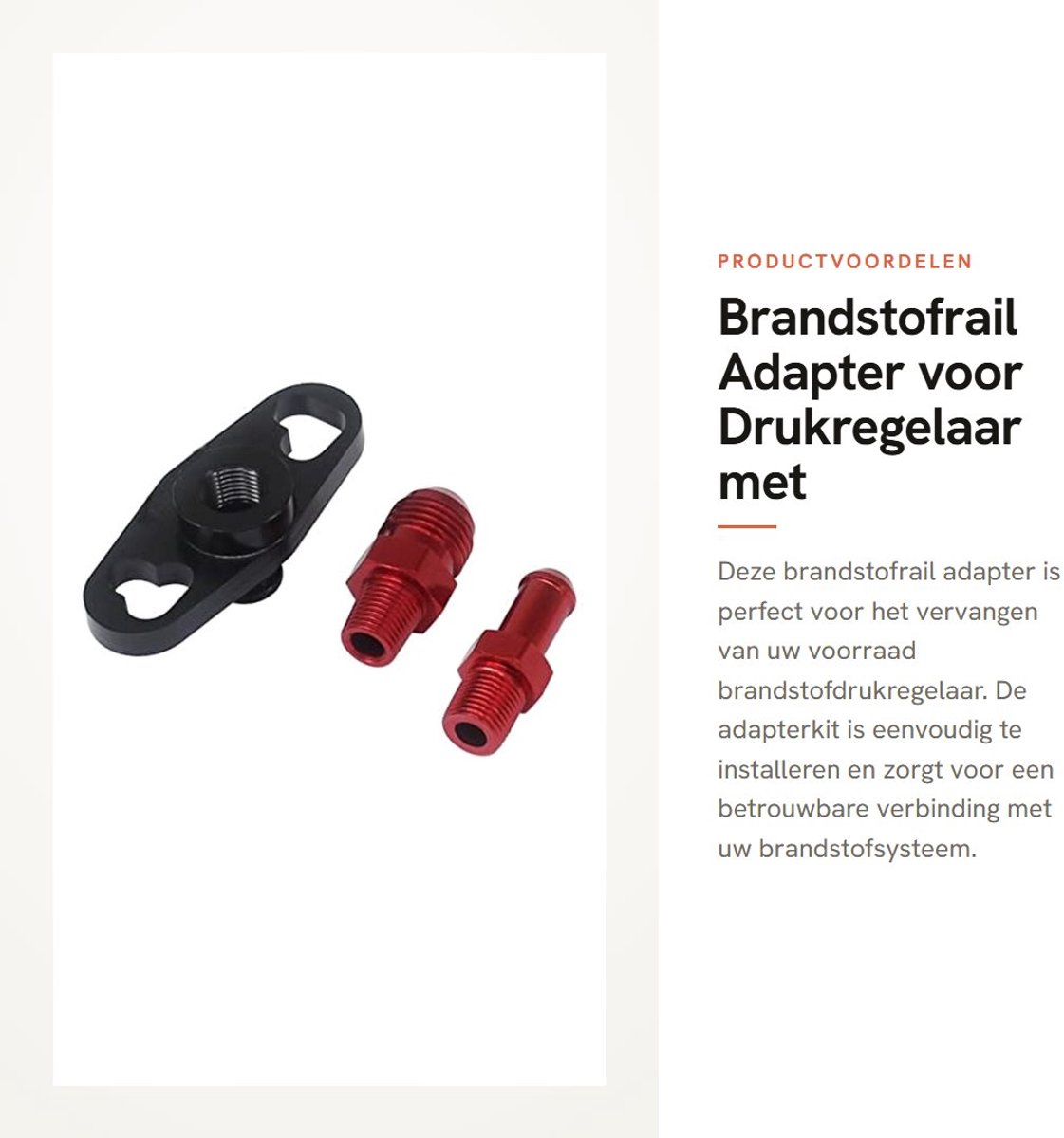Dailygoods - Brandstofrail Adapter voor Drukregelaar met Fittingen