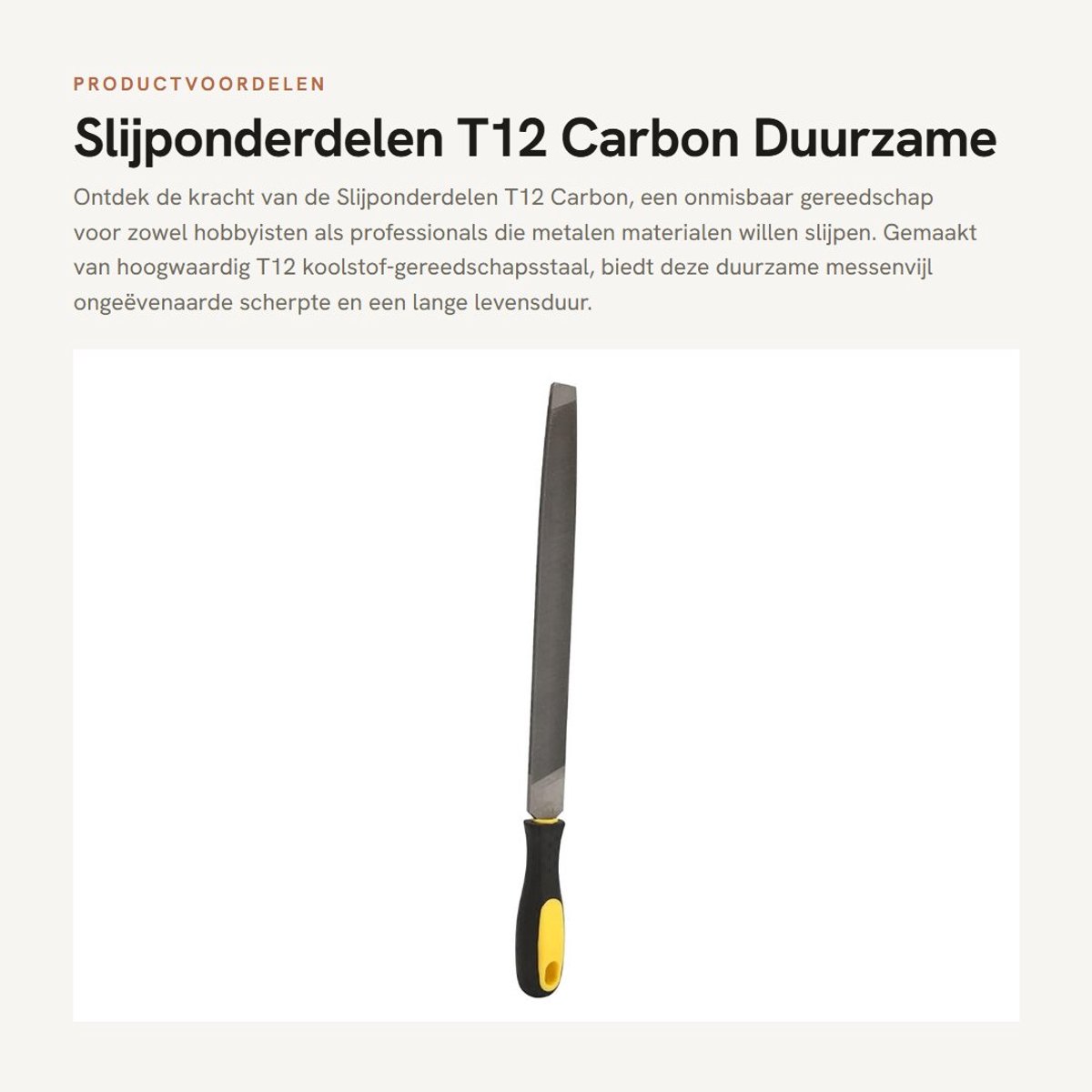 Dailygoods- Messenvijl Duurzaam - T12 Koolstofstaal - Ergonomische Grip - Veelzijdig Gebruik - Voor Metalen Materialen - Lange Levensduur - Vijl