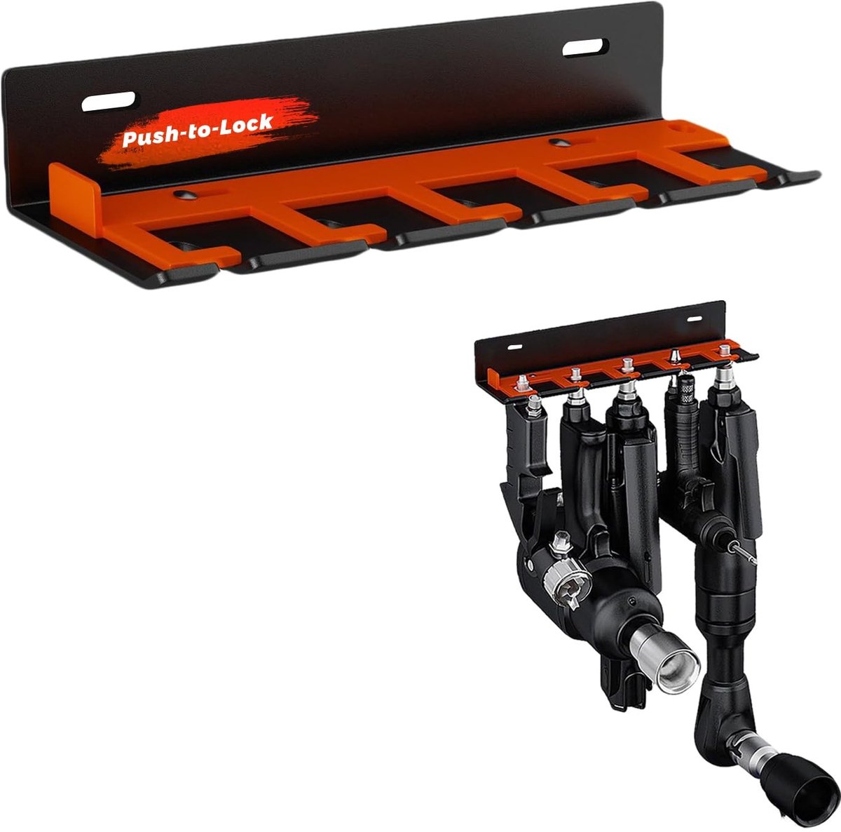 Dailygoods- Persluchtgereedschaphouder 5 Sleuven - Pneumatisch Gereedschapsrek - Robuuste Hanger - Koolstofstaal - Werkplaatsorganisatie - Geschikt voor Boren/Schroevendraaiers/Slijpmachines