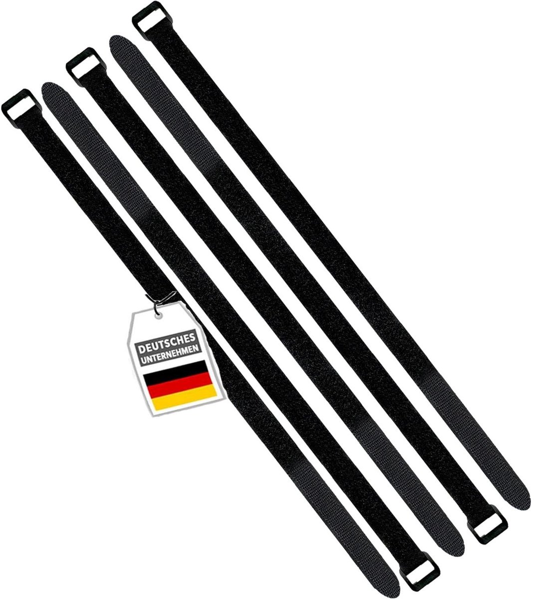 Dailygoods- Kabelbinders 5x 100cm - Klittenband - Herbruikbaar - Nylon - Zwart - 20mm breed - Sterke grip en hoge trekkracht - Binders