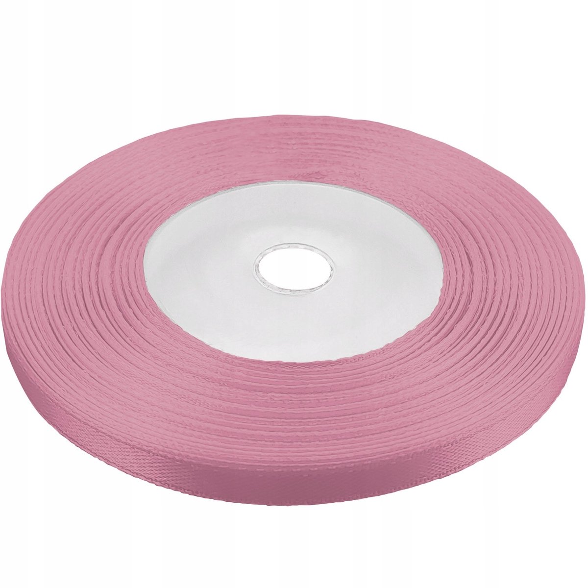 Merkloze satijnen lint, 6 mm breed, 32 meter, oudroze