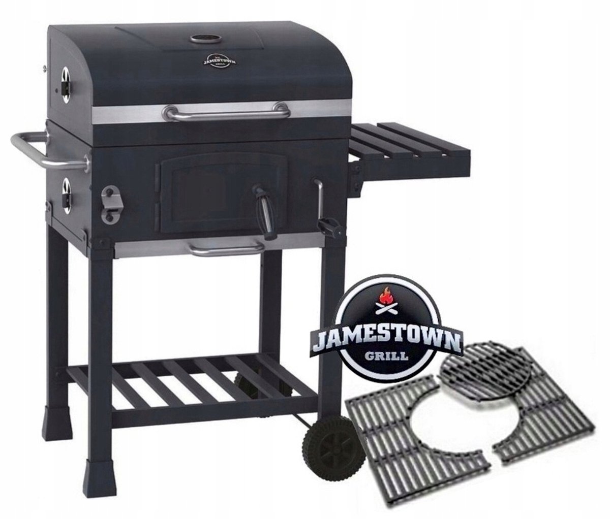Grote gietijzeren houtskoolgrill voor buiten, 57x41.5cm grilloppervlak