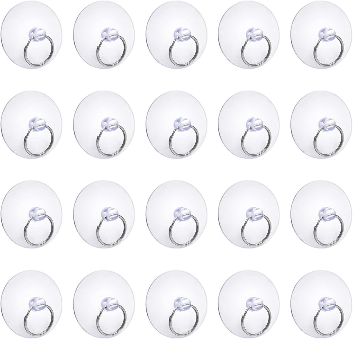 Suction cups 50mm - transparant PVC - sterke draagkracht - ideaal voor wandhaken - ShopVlot