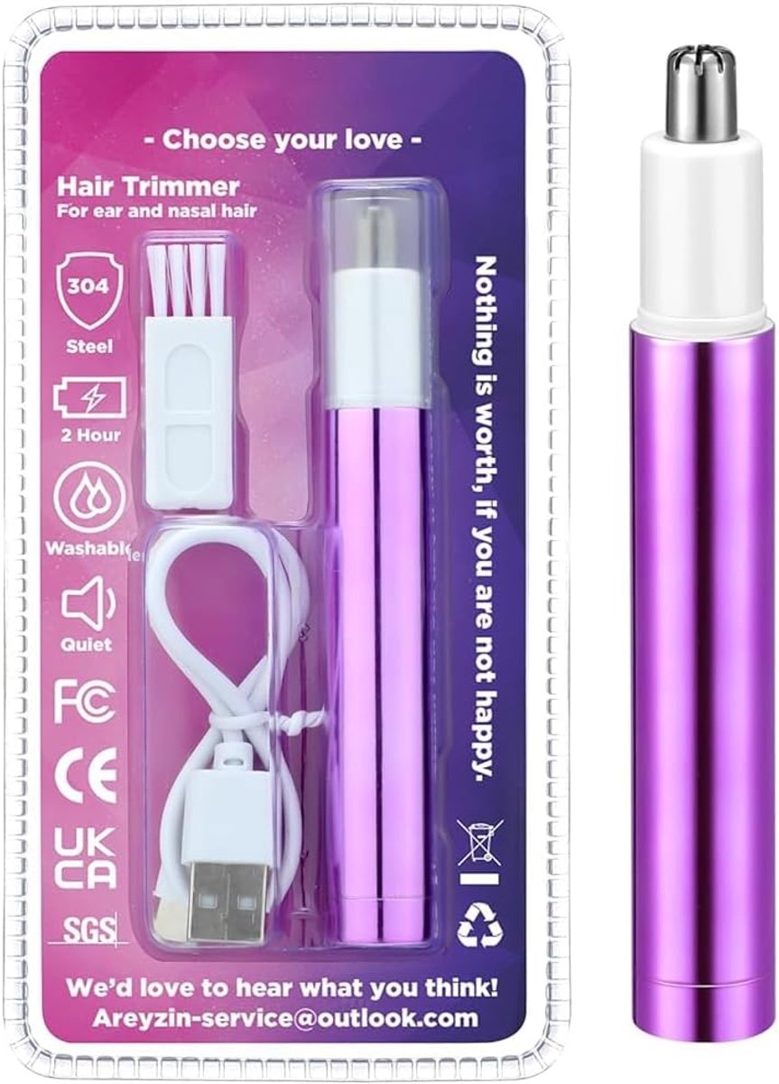 Neushaartrimmer voor vrouwen - stijlvol paars - IPX7 waterdicht - pijnloos en gemakkelijk te reinigen - ShopVlot