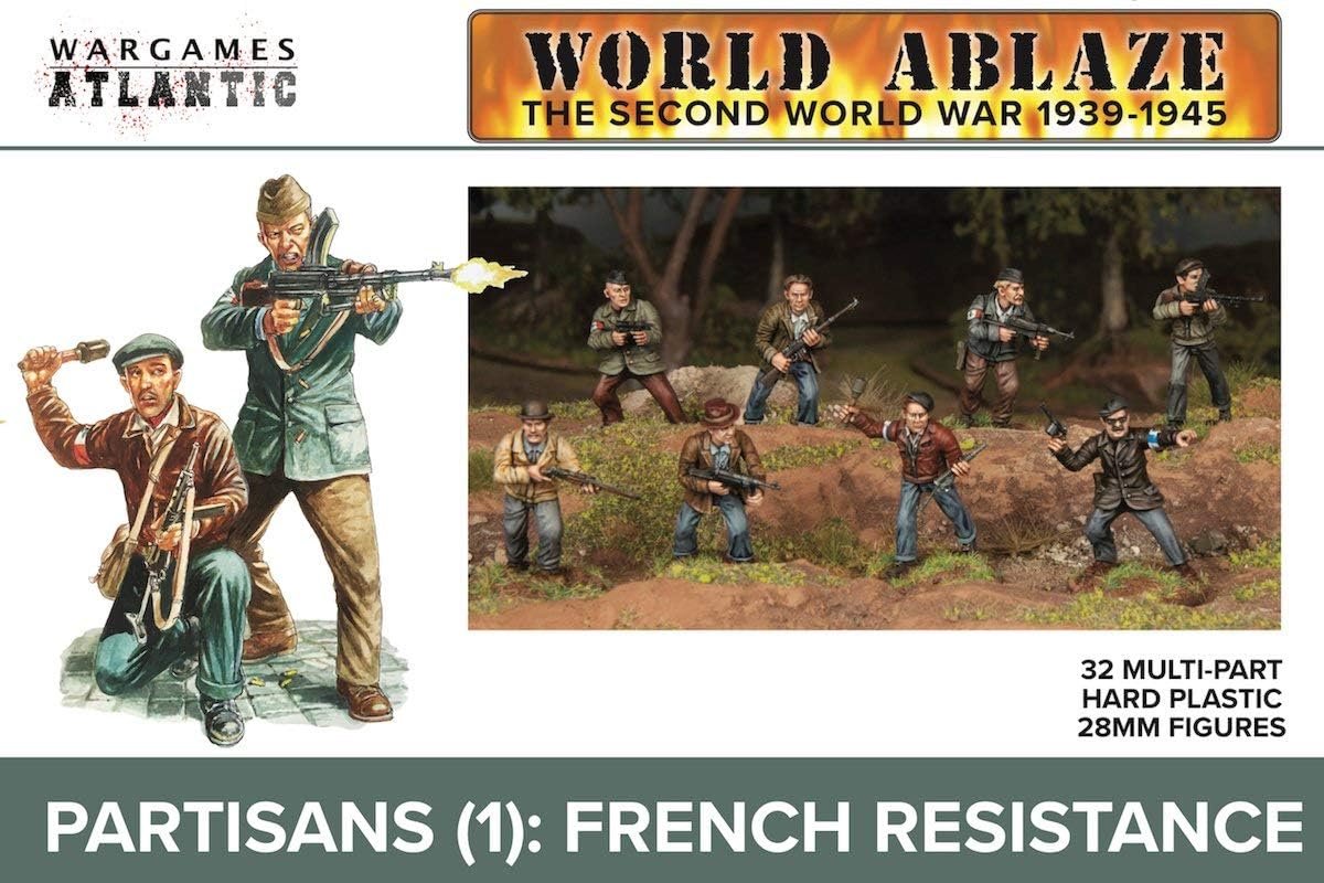 Wargames miniaturen partizanen - 32 multi-part kunststof figuren - Franse weerstand - ideaal voor tabletop games - ShopVlot