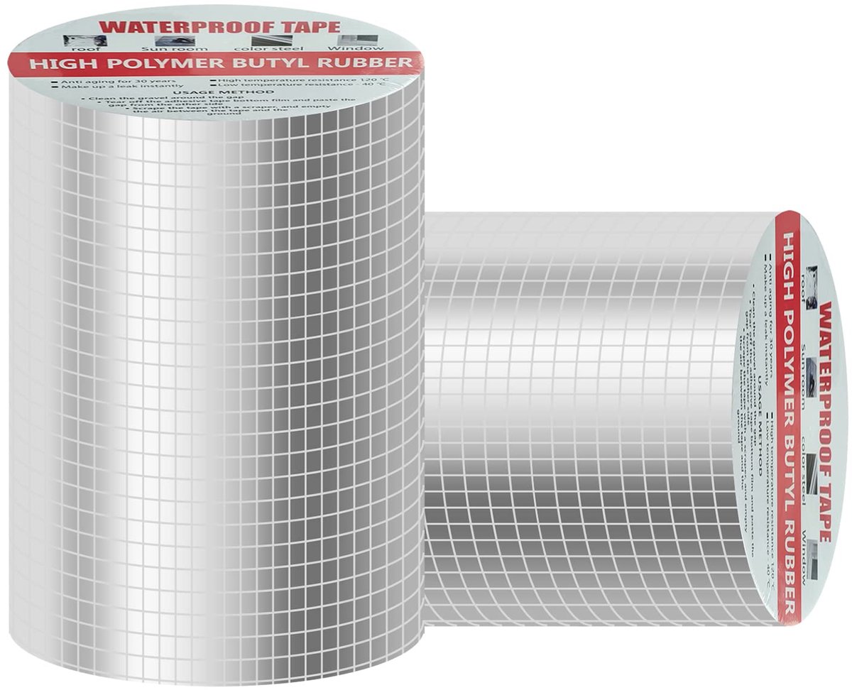 Aluminium Waterproof Tape 5 m x 15 cm - Butyl Rubber - Waterdichte afdichting - Ideaal voor daklekkages - ShopVlot