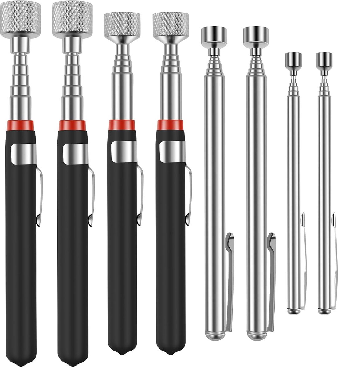 Telescopische Magnet - 8-delige set - Diverse laadcapaciteit - Ideaal voor het oppakken van kleine metalen onderdelen - ShopVlot