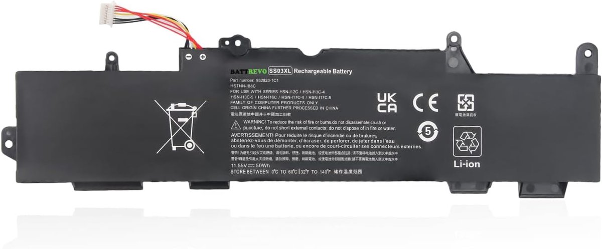 Batterij SS03XL 933321-855 - Lithium Polymer - 11.55V - Tot 1000 oplaadcycli - ShopVlot