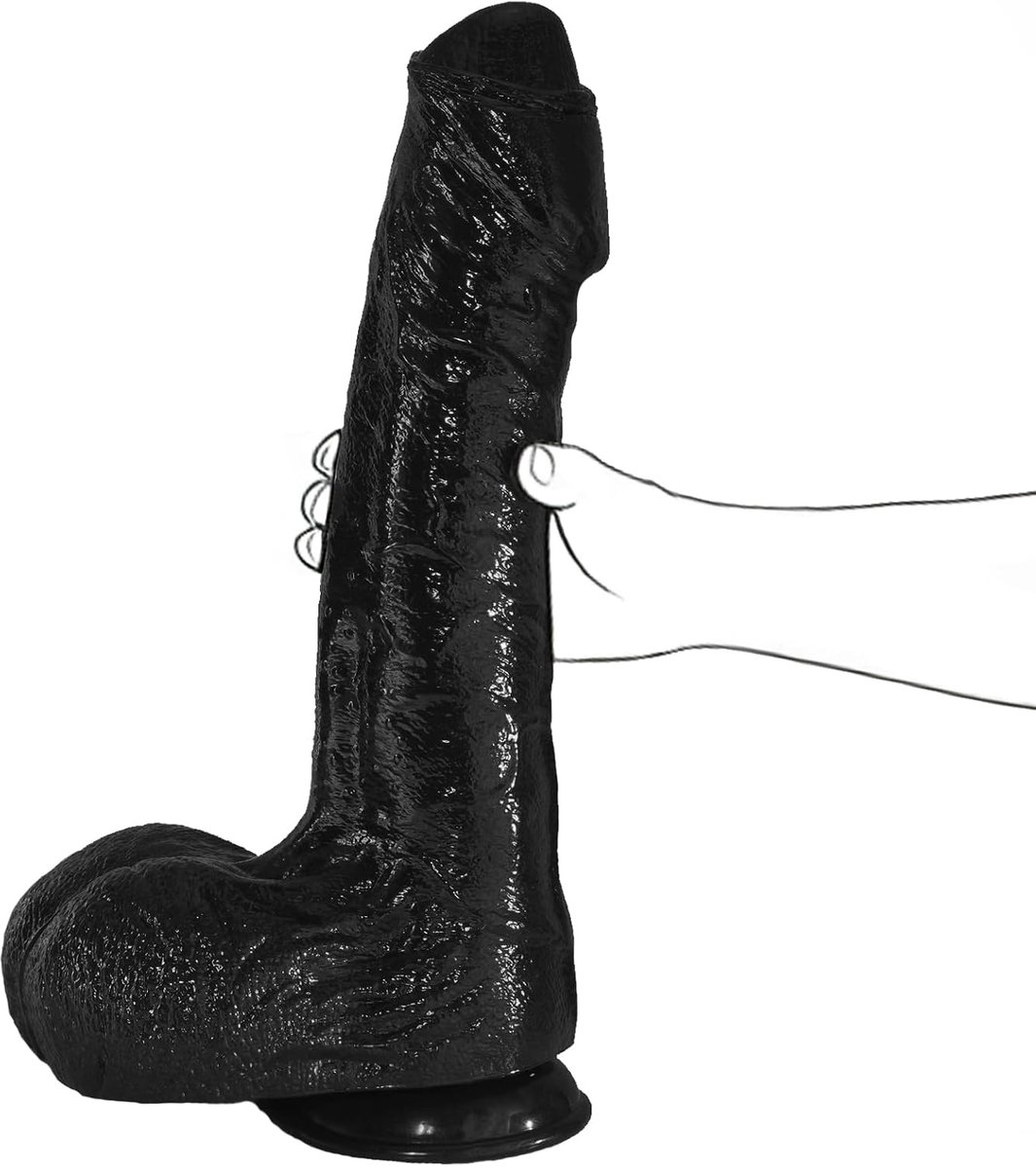 Gigantische dildo 36,8 cm - Realistische zwarte BBC-dildo - Onbesneden ontwerp - Levensecht genot - ShopVlot