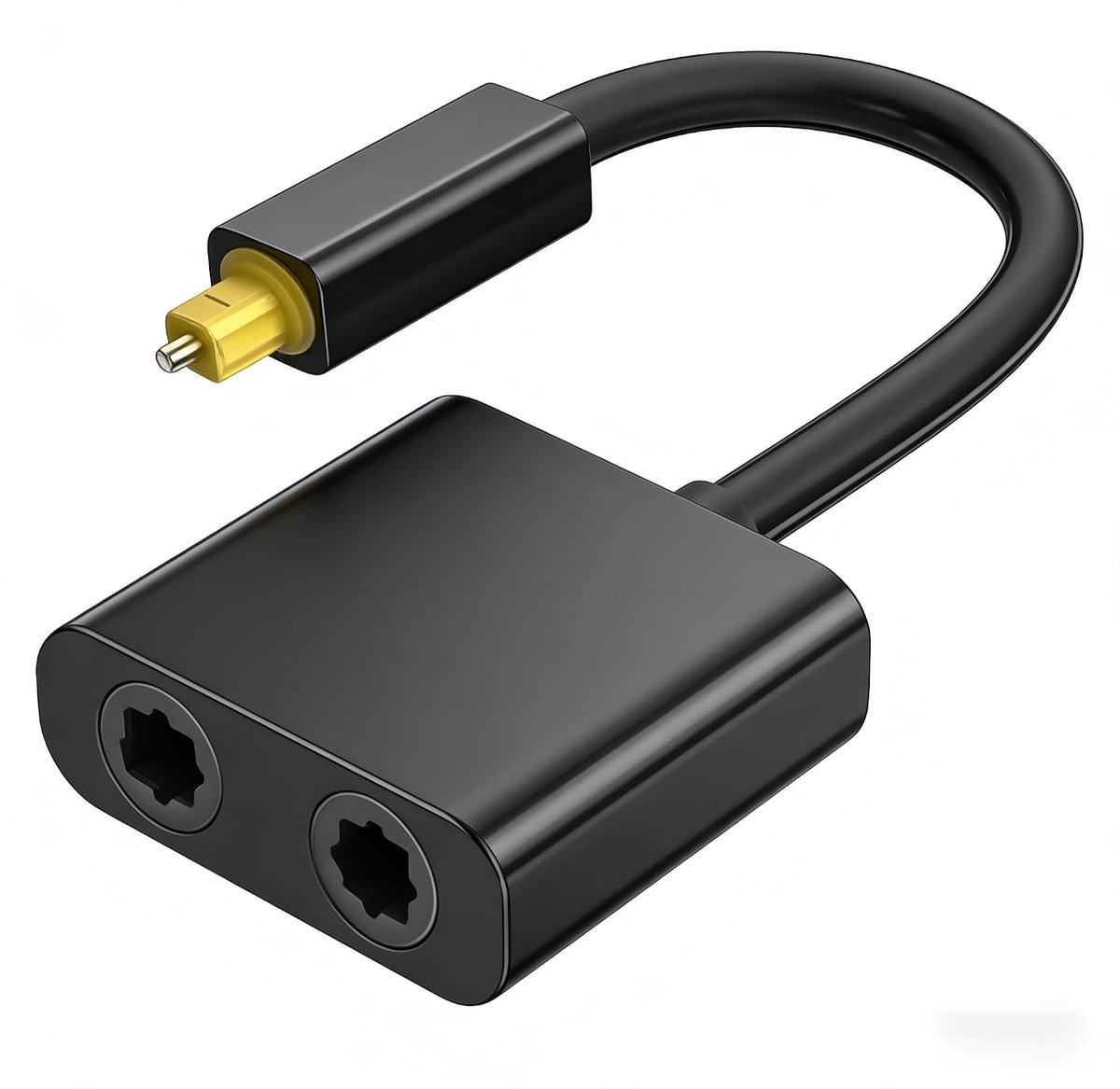 Splitter optische audiokabel 1 in 2 uitgangen - 0.72ft zwart - adapter voor tv en soundbar - SnelShoppen