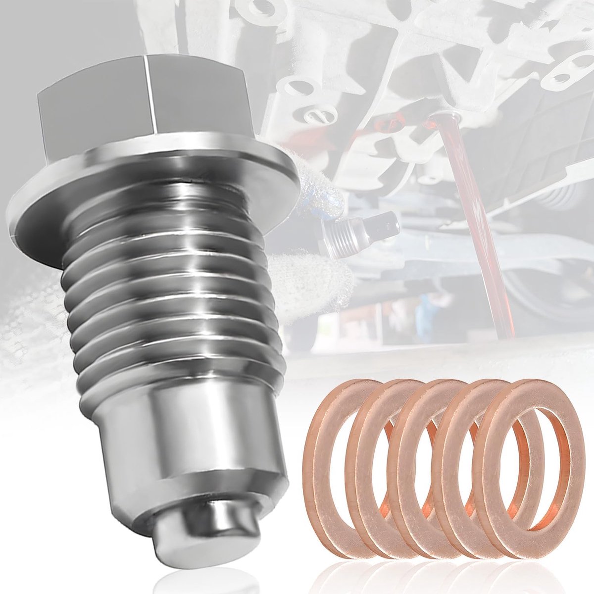 Oliedrainplug M12x1.5 - RVS met sterke magneet - Herbruikbaar - Ideaal voor olie verversen - SnelShoppen
