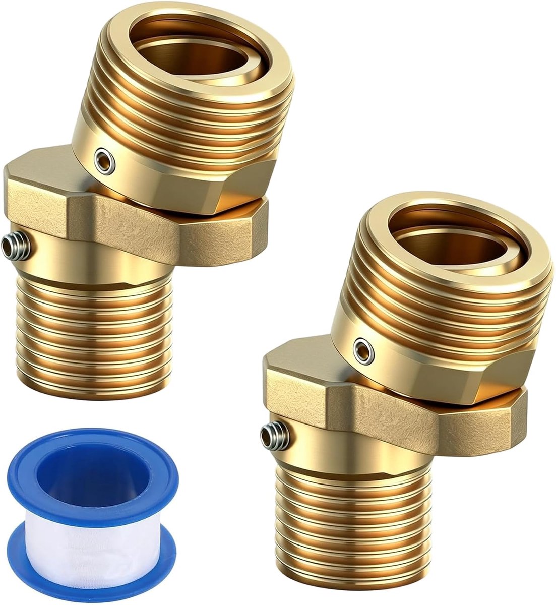 Messing S-aansluiting excentrisch 1/2 naar 3/4 - 360° draaibaar - voor wandarmaturen - SnelShoppen