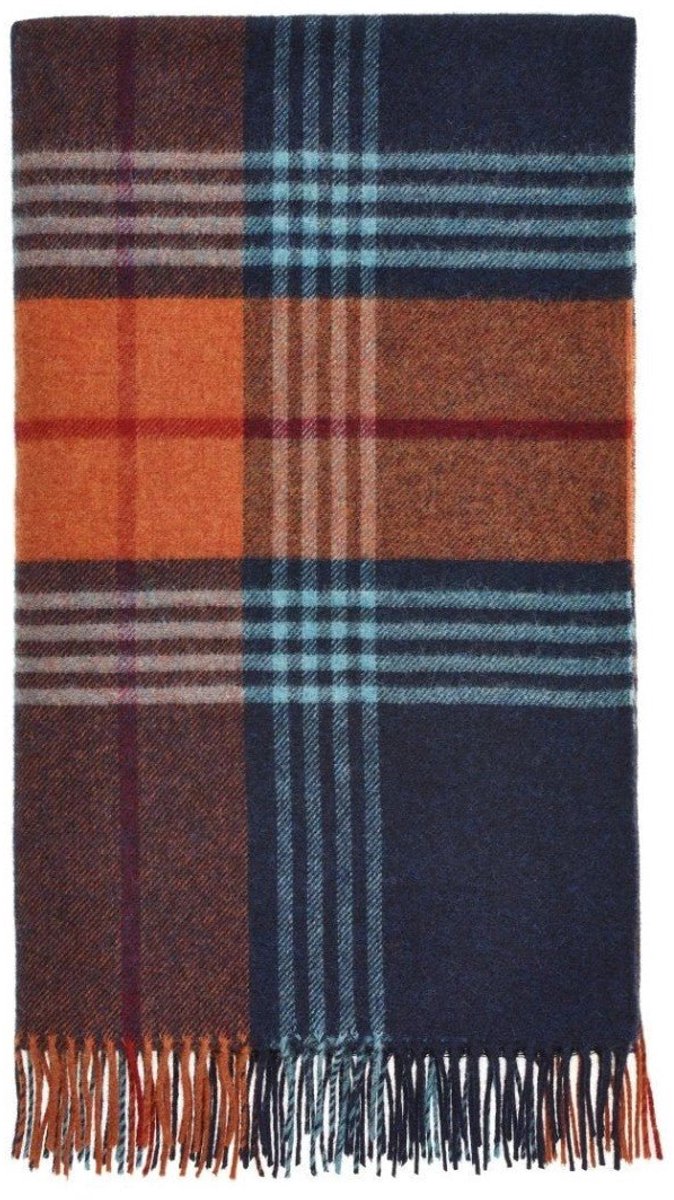 Plaid Tenby Blauw - Shetland Lamswol - 140x185 - Bronte by Moon Scotland