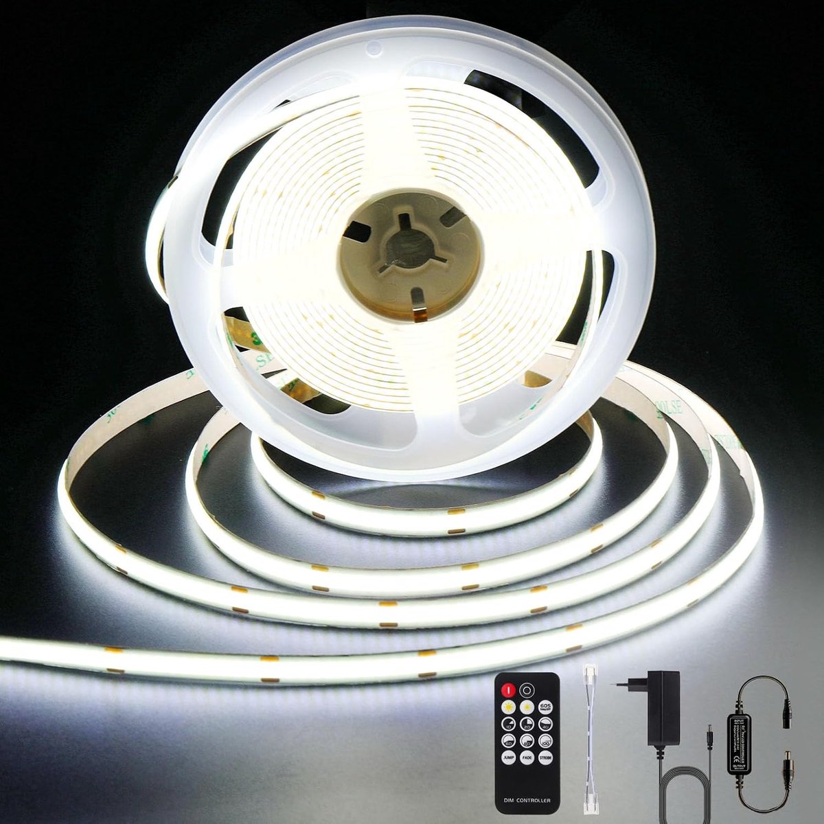 LED Strip 3 m Koud Wit 6000 K - Dimbaar met Afstandsbediening - Egaal Licht voor Thuisdecoratie - SnelShoppen