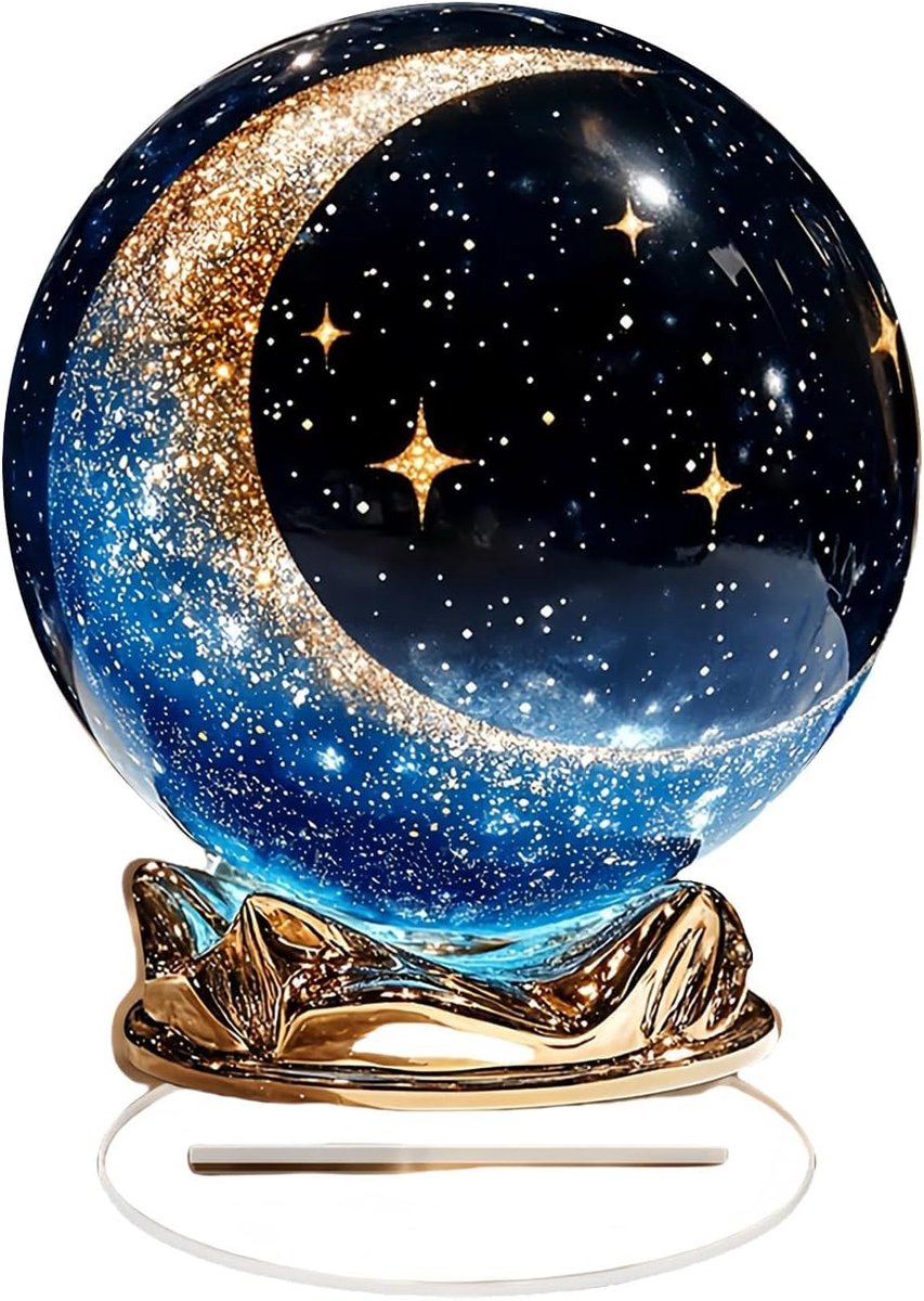 Eid Mubarak tafeldecoratie 14,5 cm - acryl ornament - sterrenmaans ontwerp - perfect voor Ramadan feest - SnelShoppen